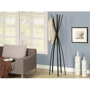 Monarch Specialties COAT RACK 72"H / SATIN BLACK METAL CONTEMPORARY STYLE