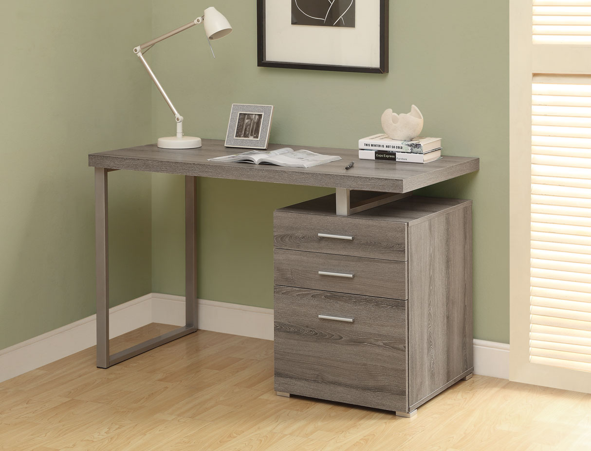 Monarch Specialties I 7326 COMPUTER DESK - 48"L / DARK TAUPE LEFT OR RIGHT FACING