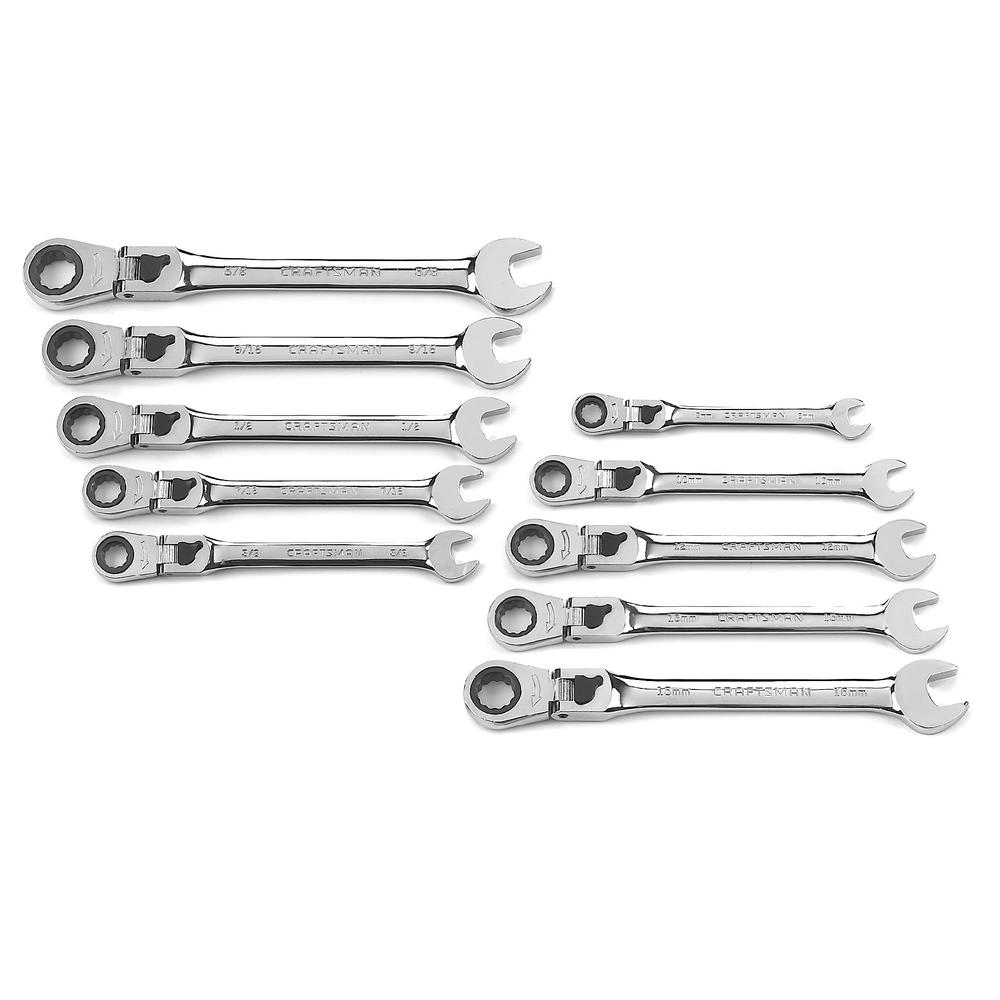 Craftsman 10-piece Locking Flex Ratcheting Wrench Set Inch/Metric