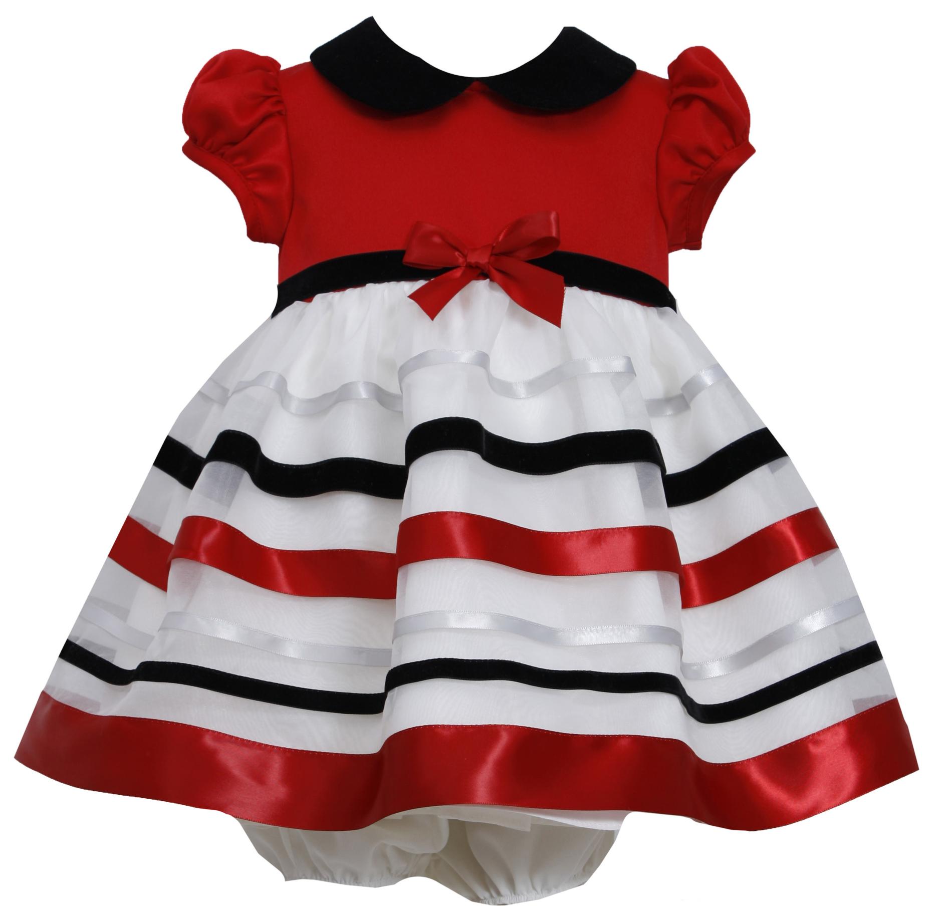 Ashley Ann Infant & Toddler Girl's Occasion Dress & Diaper Cover - Striped