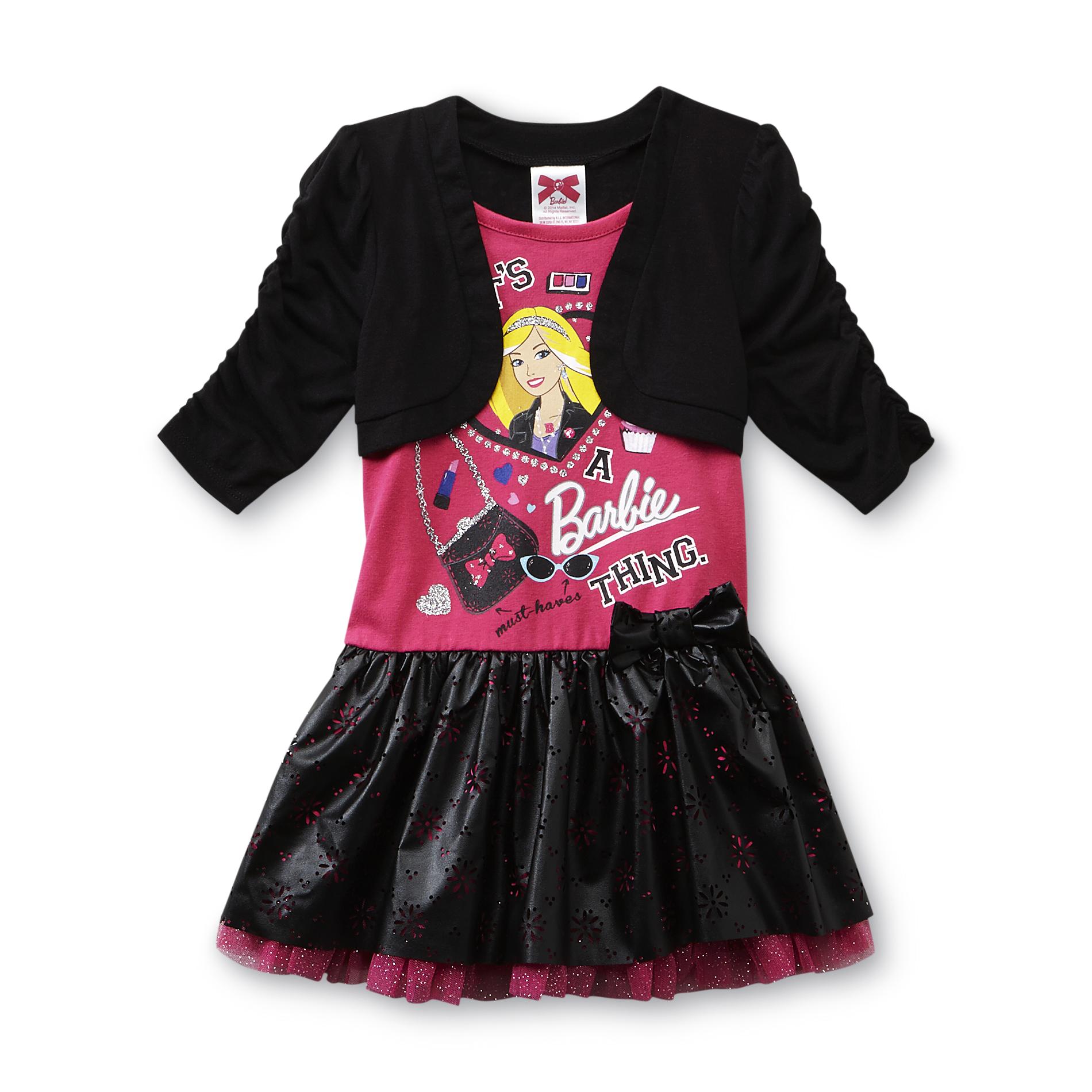 Barbie Toddler Girl's Layered-Look Dress