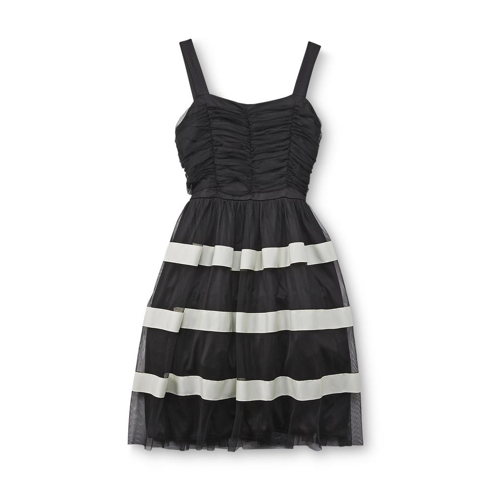 Speechless Girl's Ruched Tulle Occasion Dress - Striped