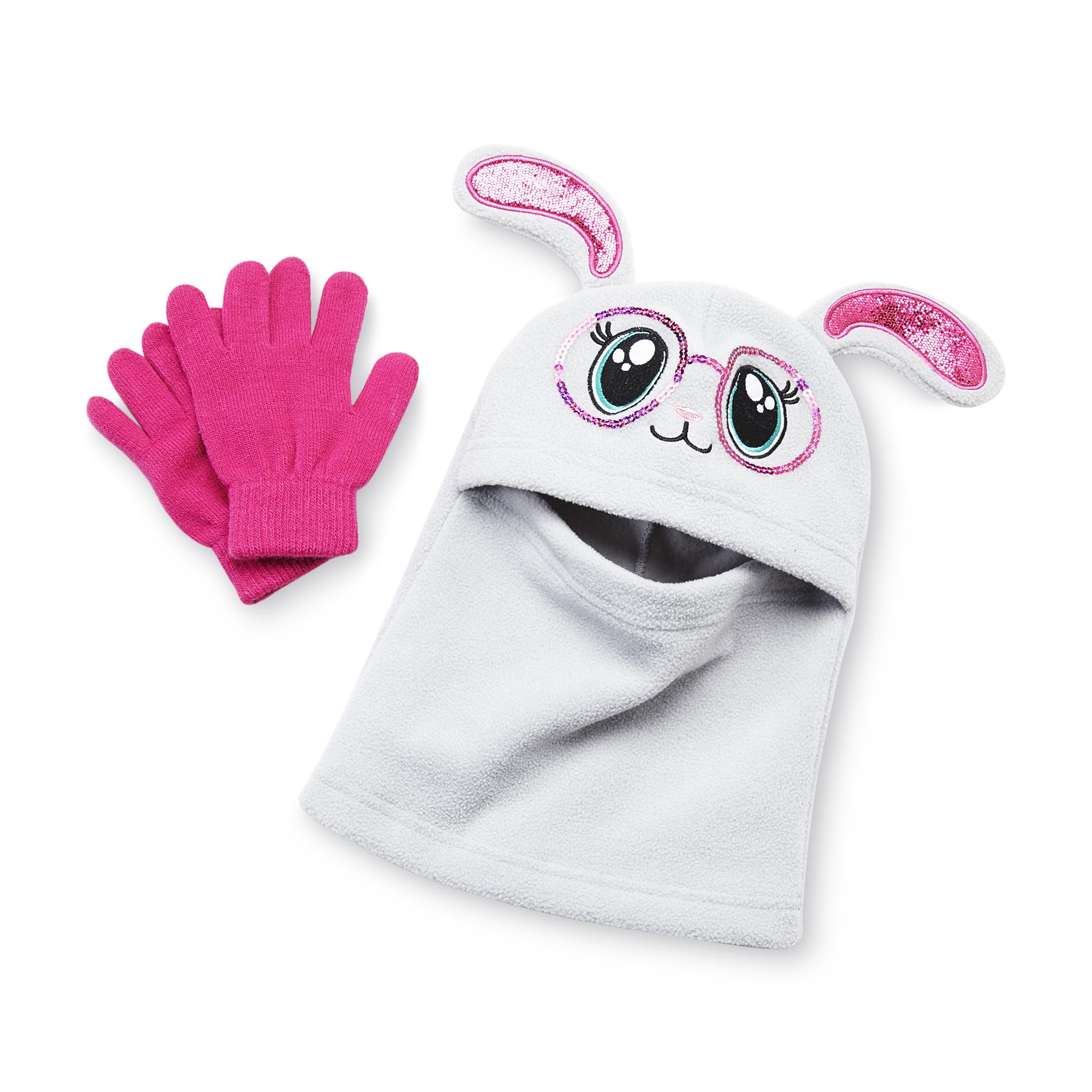 Athletech Girl's Face Mask & Gloves - Bunny