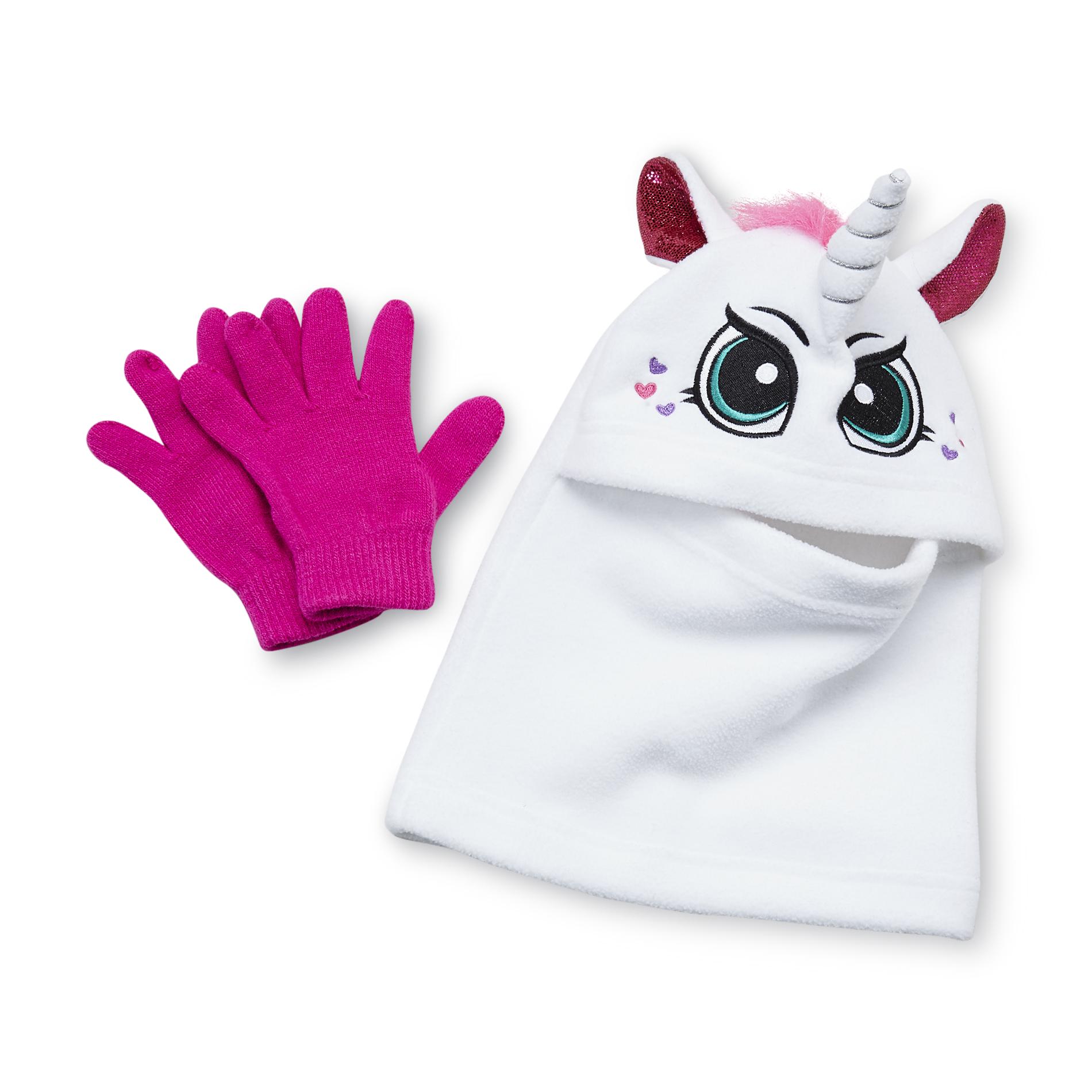 Athletech Girl's Face Mask & Gloves - Unicorn