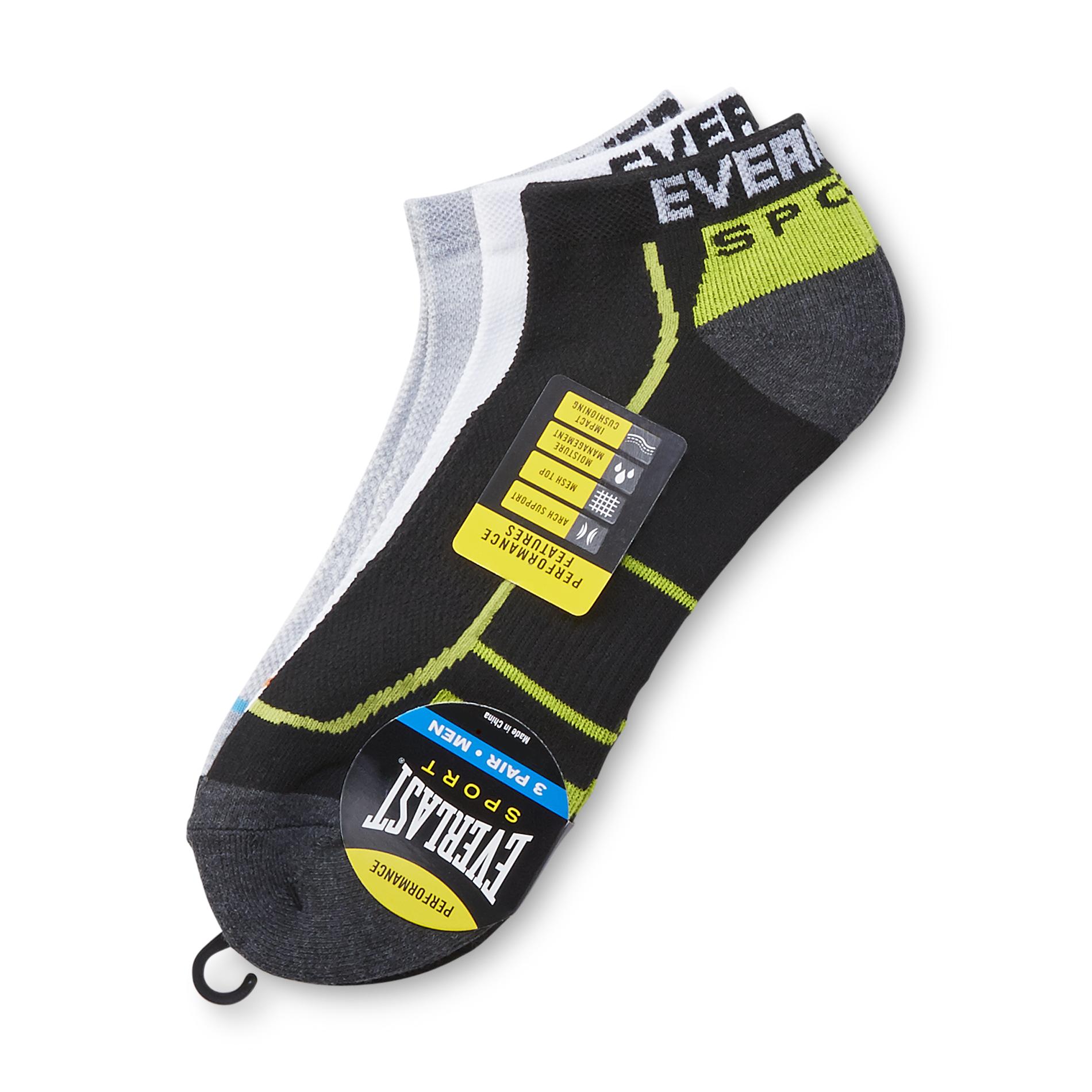 Everlast&reg; Sport Men's 3-Pairs No-Show Performance Socks
