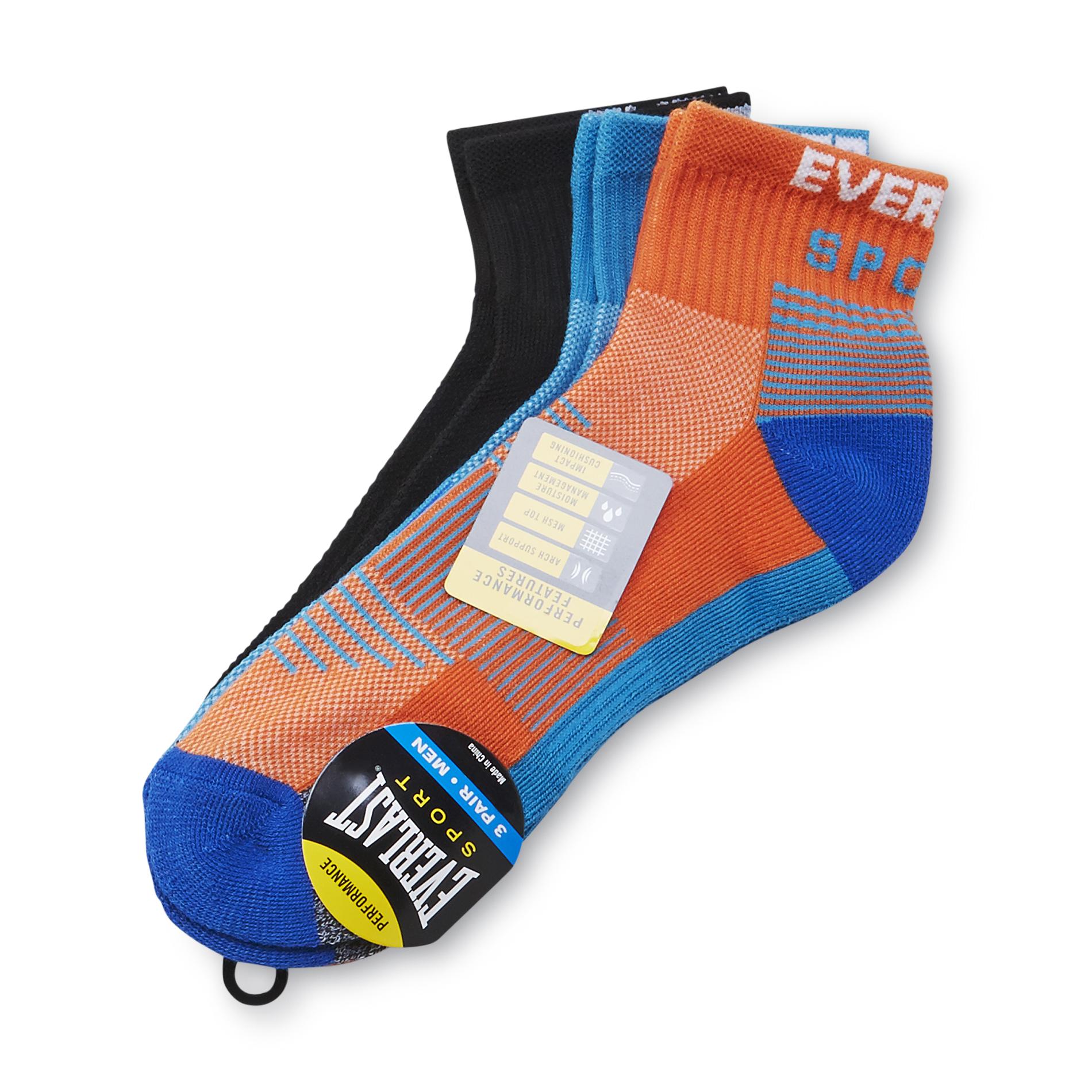 Everlast&reg; Sport Men's 3-Pairs Ankle Height Performance Socks