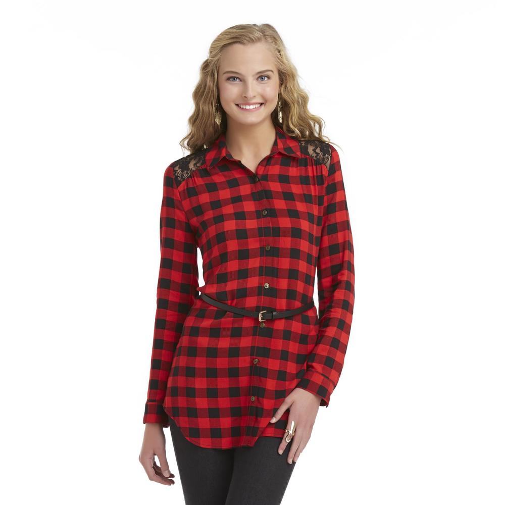Bongo Junior's Woven Belted Tunic - Checkered