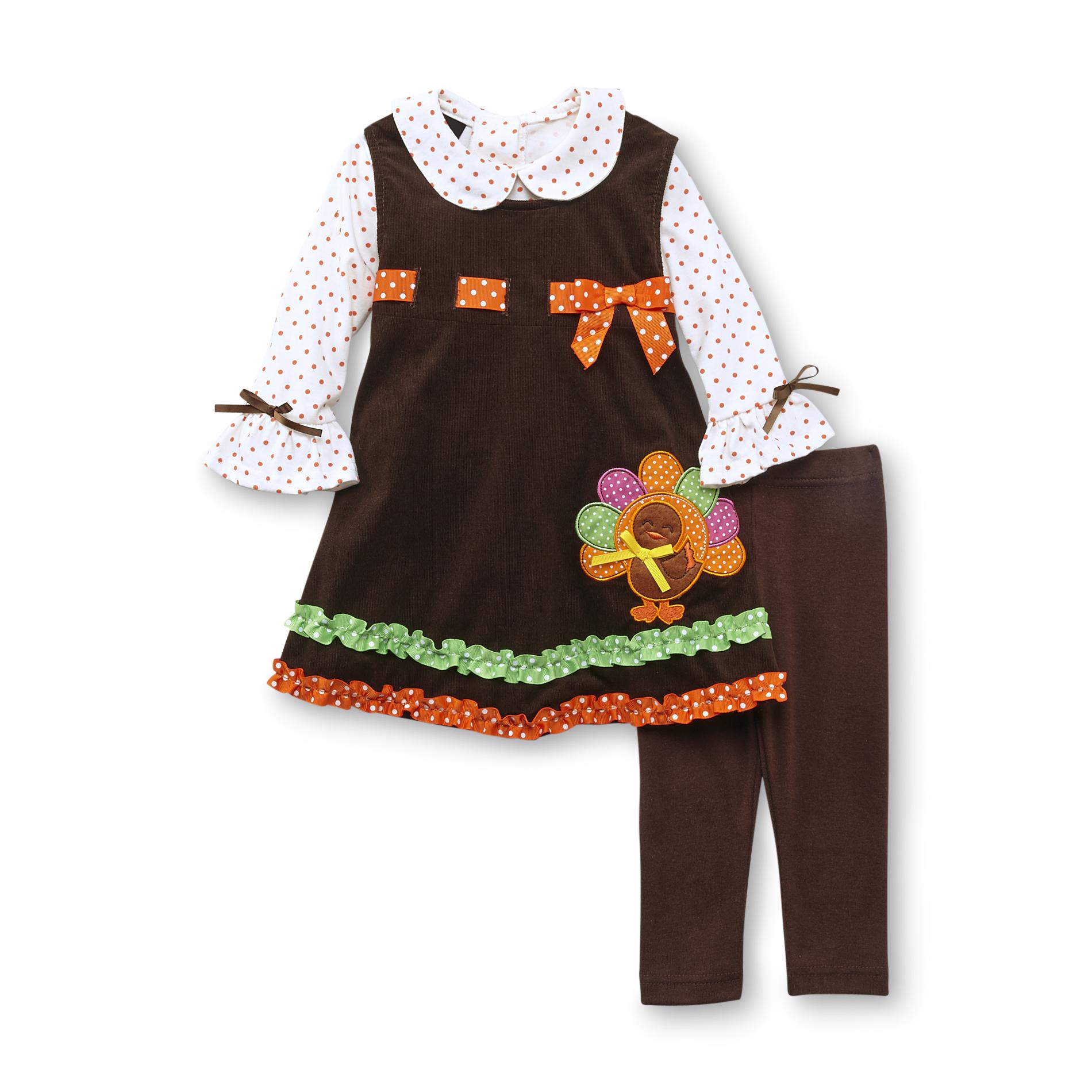Holiday Editions Infant & Toddler Girl's Thanksgiving Top  Dress & Leggings