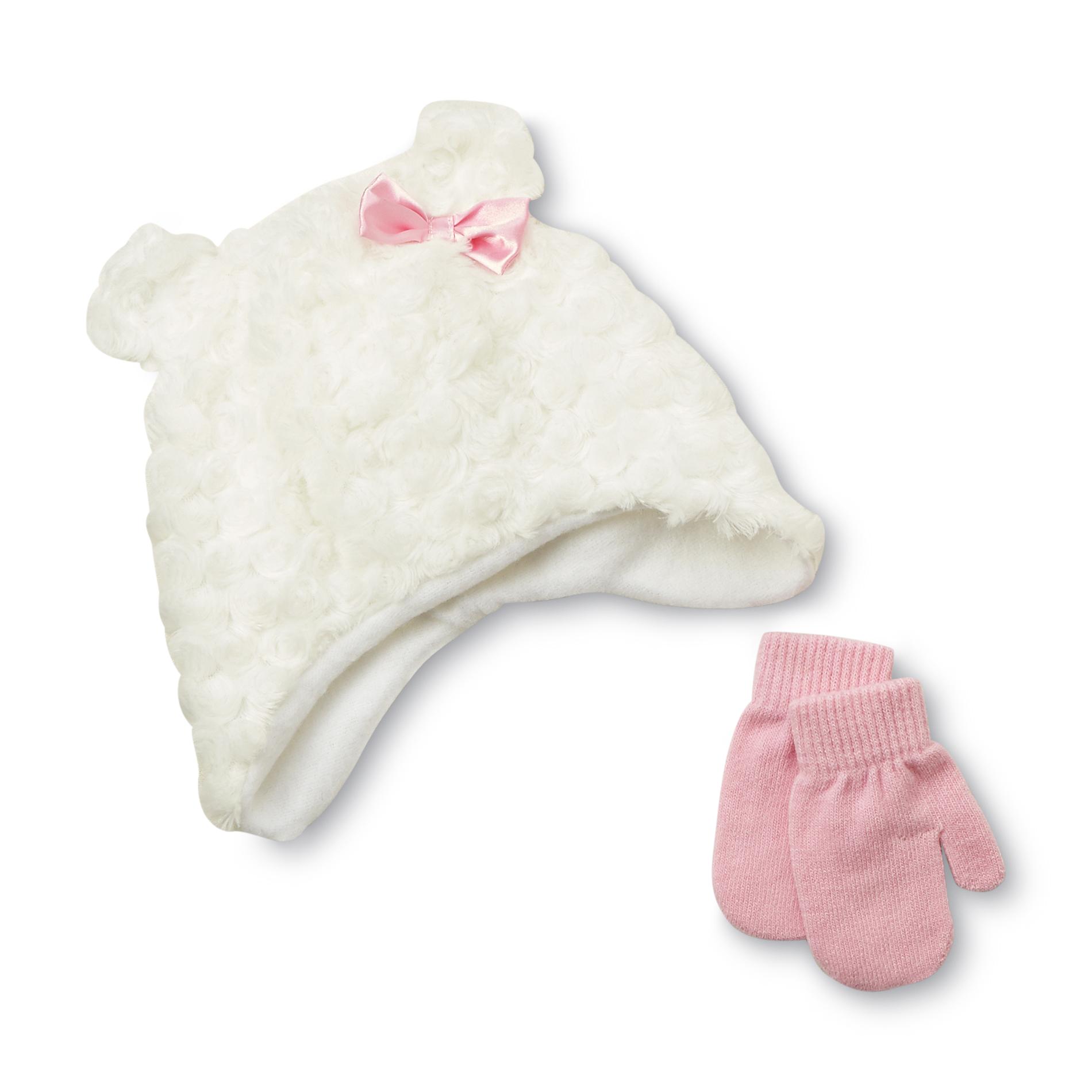 WonderKids Infant & Toddler Girl's Faux Fur Hat & Mittens - Bear