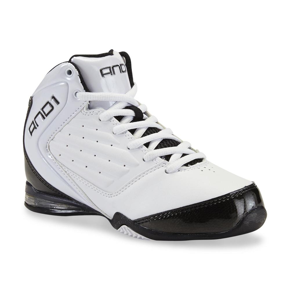 AND1 Boy's Master 2 Mid Black/White High-Top Basketball Shoe