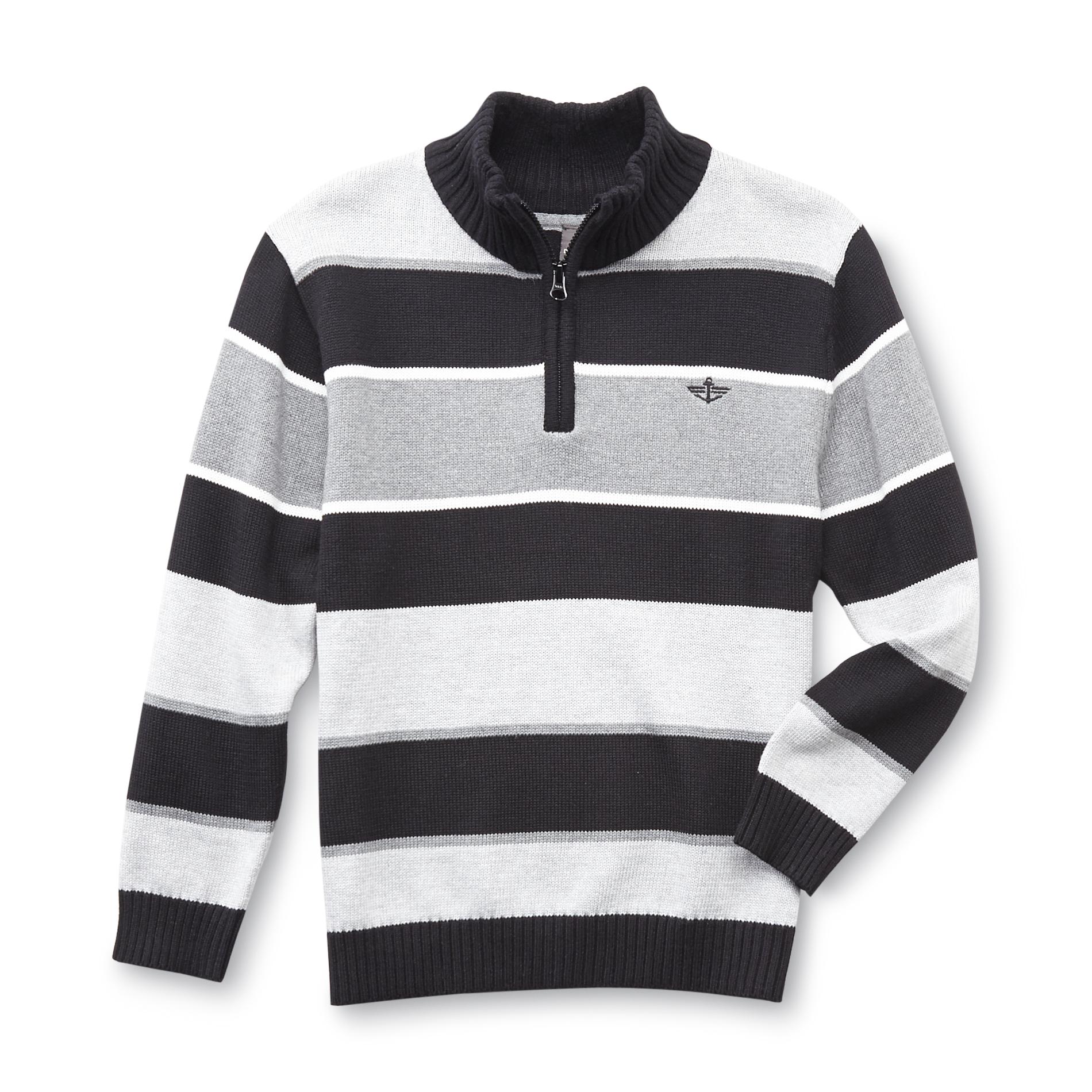 Dockers Boy's Quarter-Zip Sweater - Striped
