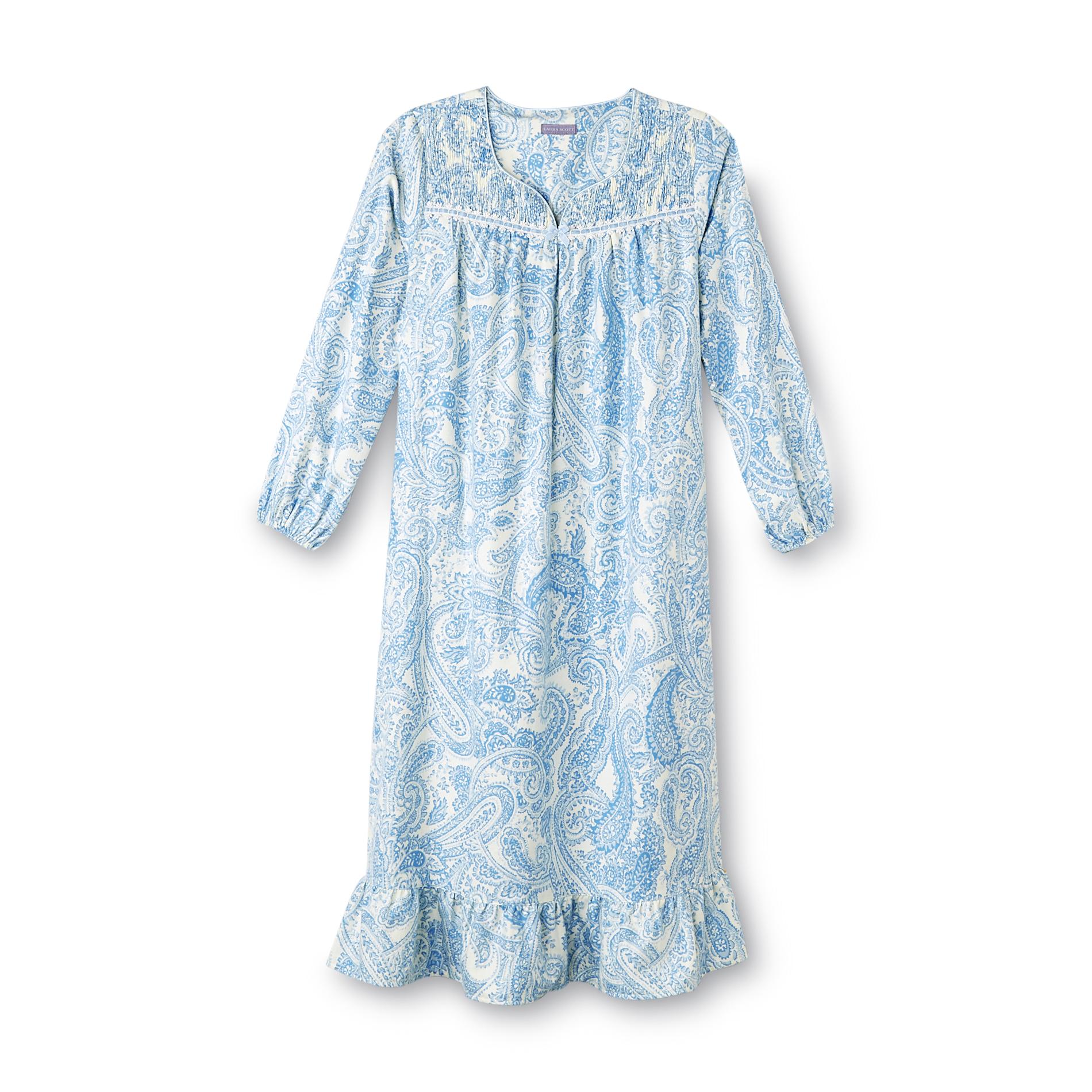 Laura Scott Women's Flannel Nightgown - Paisley