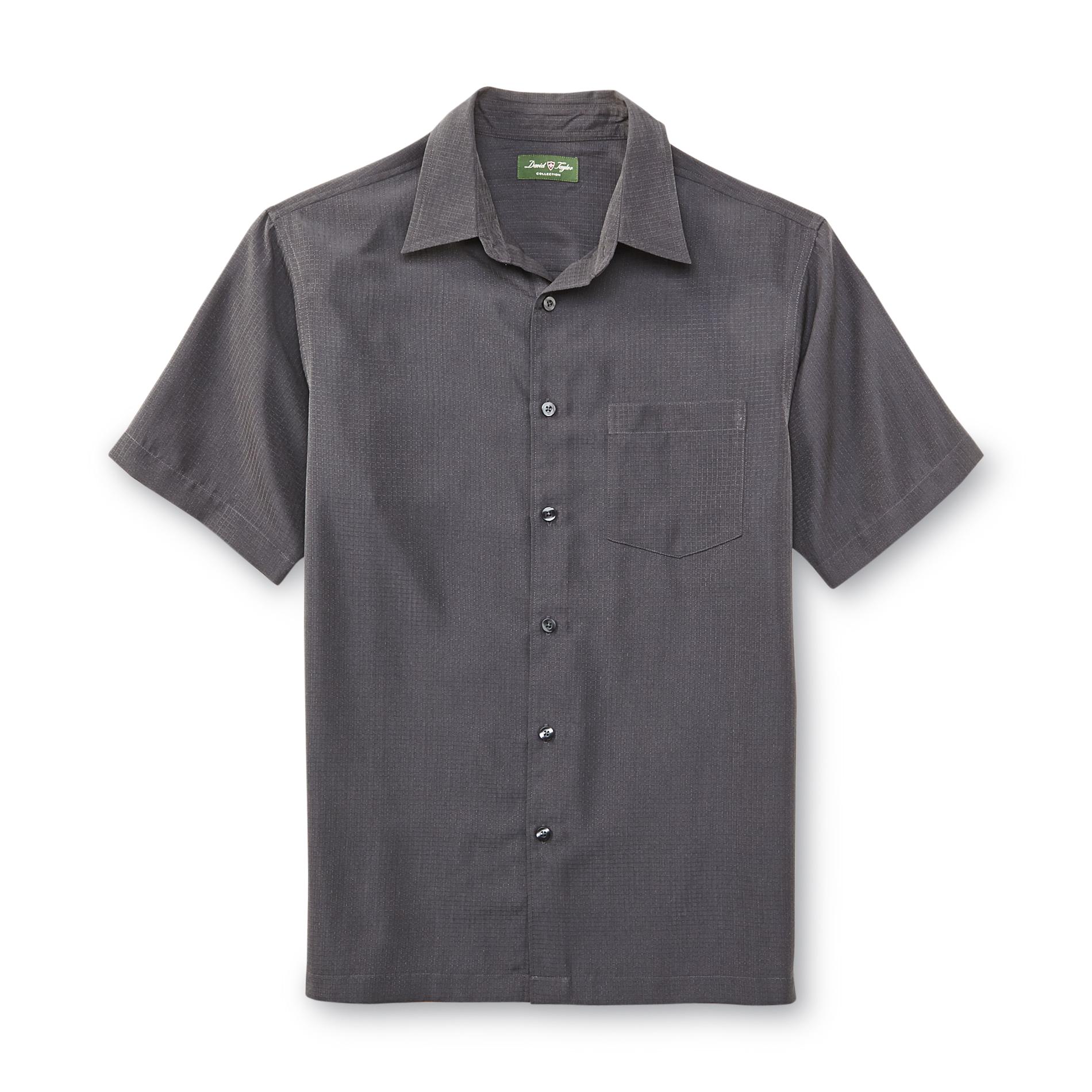 David Taylor Collection Men's Short-Sleeve Casual Shirt - Textured Check
