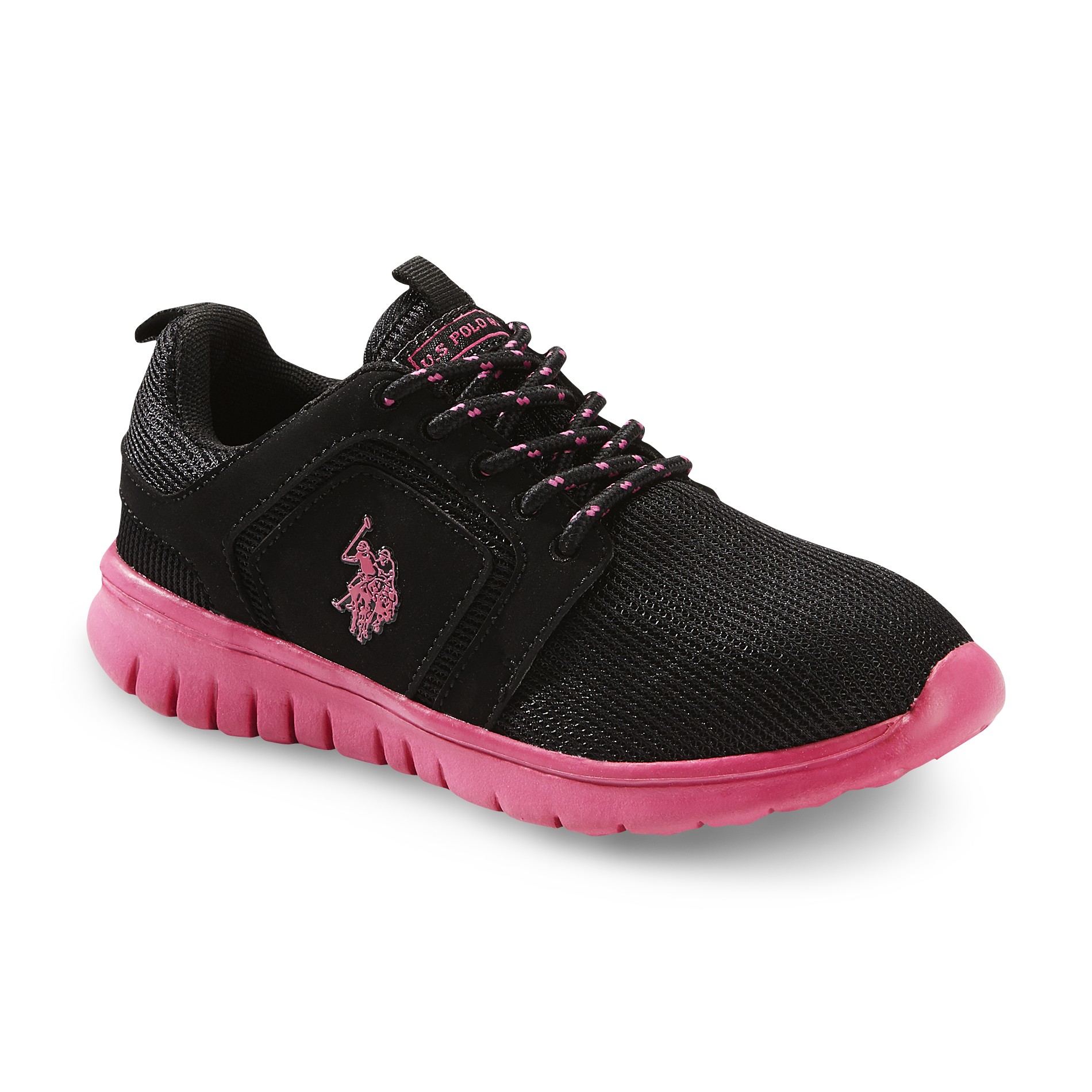 U.S. Polo Assn. Girl's Excel Casual Sneaker - Black/Pink - Shoes - Baby ...
