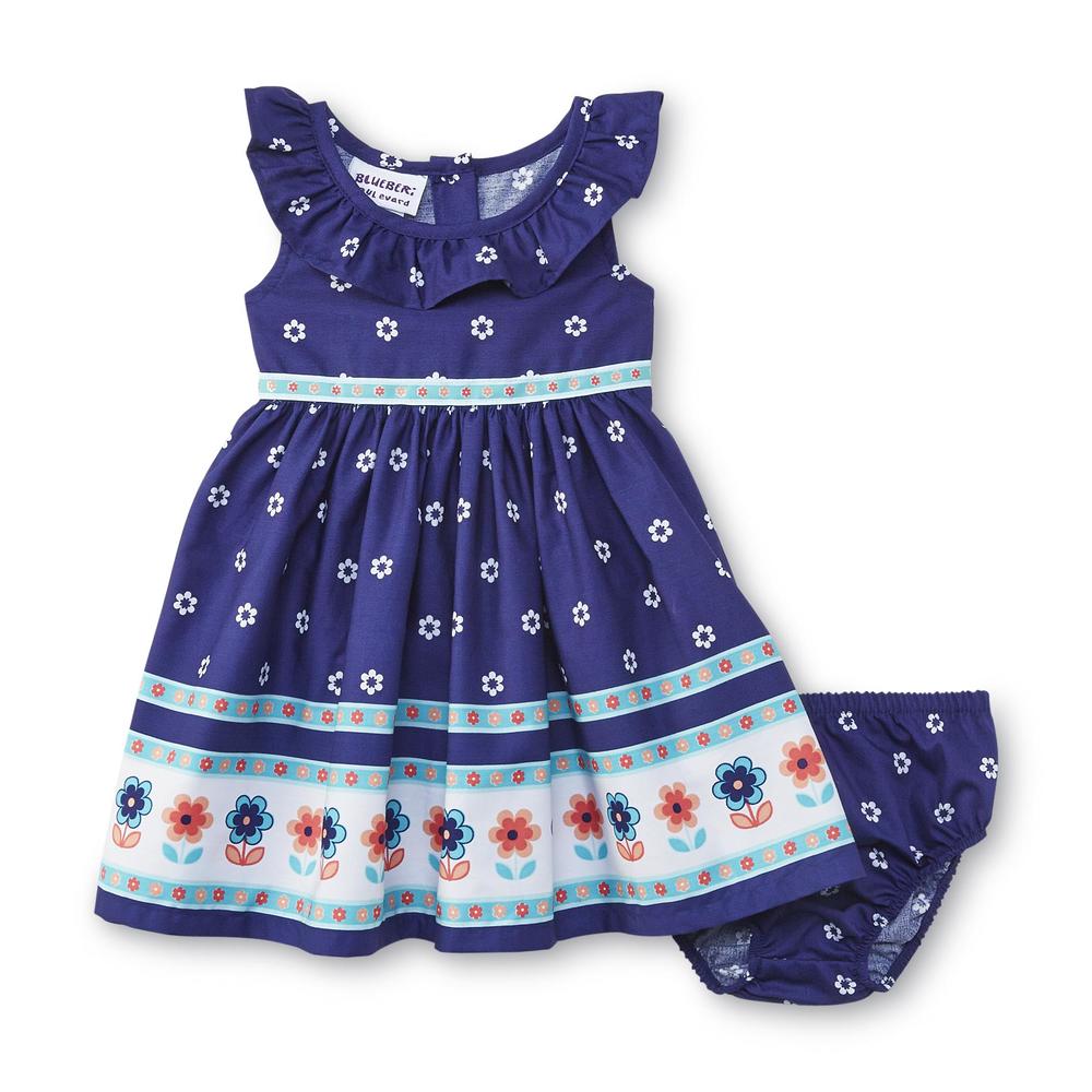 Blueberi Boulevard Infant & Toddler Girl's Dress & Diaper Cover - Daisy Print