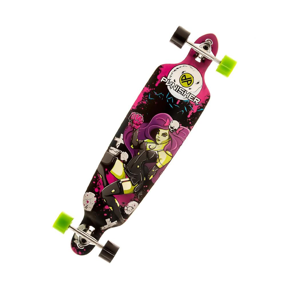 Punisher Skateboards  Zombie 40-inch Drop-through Canadian Maple Longboard with Concave Deck