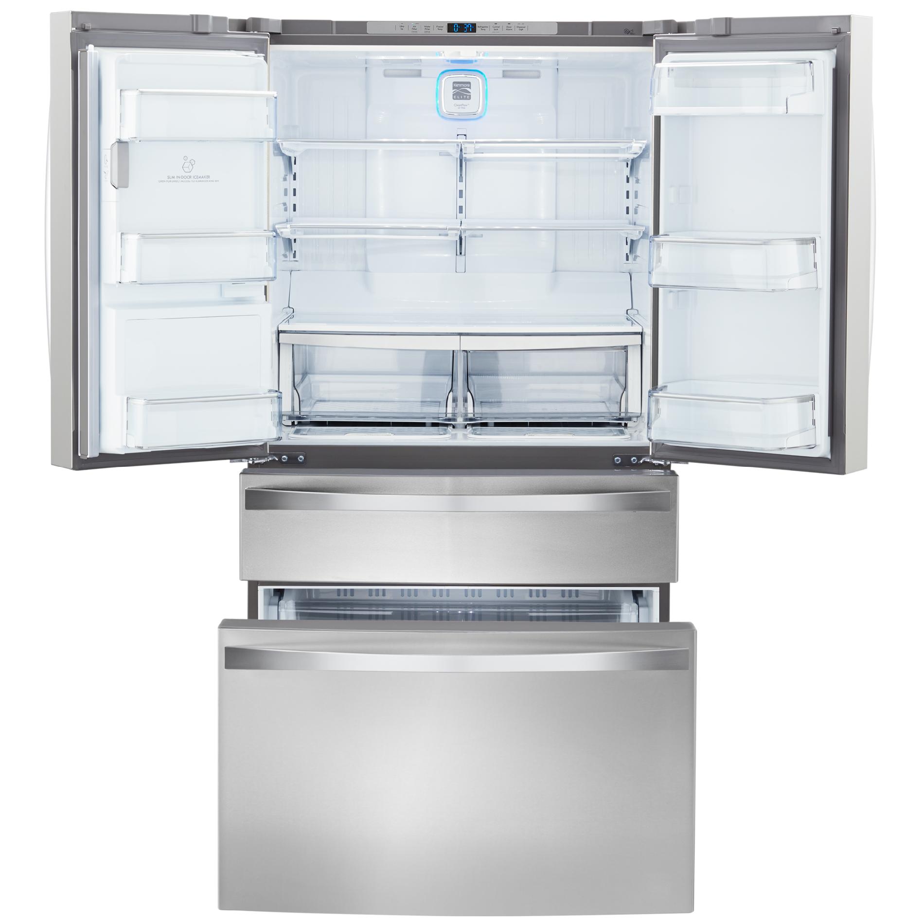 Thumbnail for Kenmore Elite 72483 29.9 cu. ft. 4-Door Bottom-Freezer Refrigerator - Stainless Steel