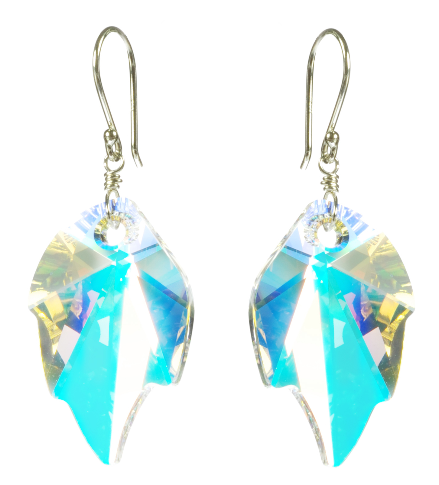 Lita Swarovski Elements Crystal AB Leaf Shape Earrings, Clear Lita Swarovski Elements Crystal AB Leaf Shape Earrings, Clear