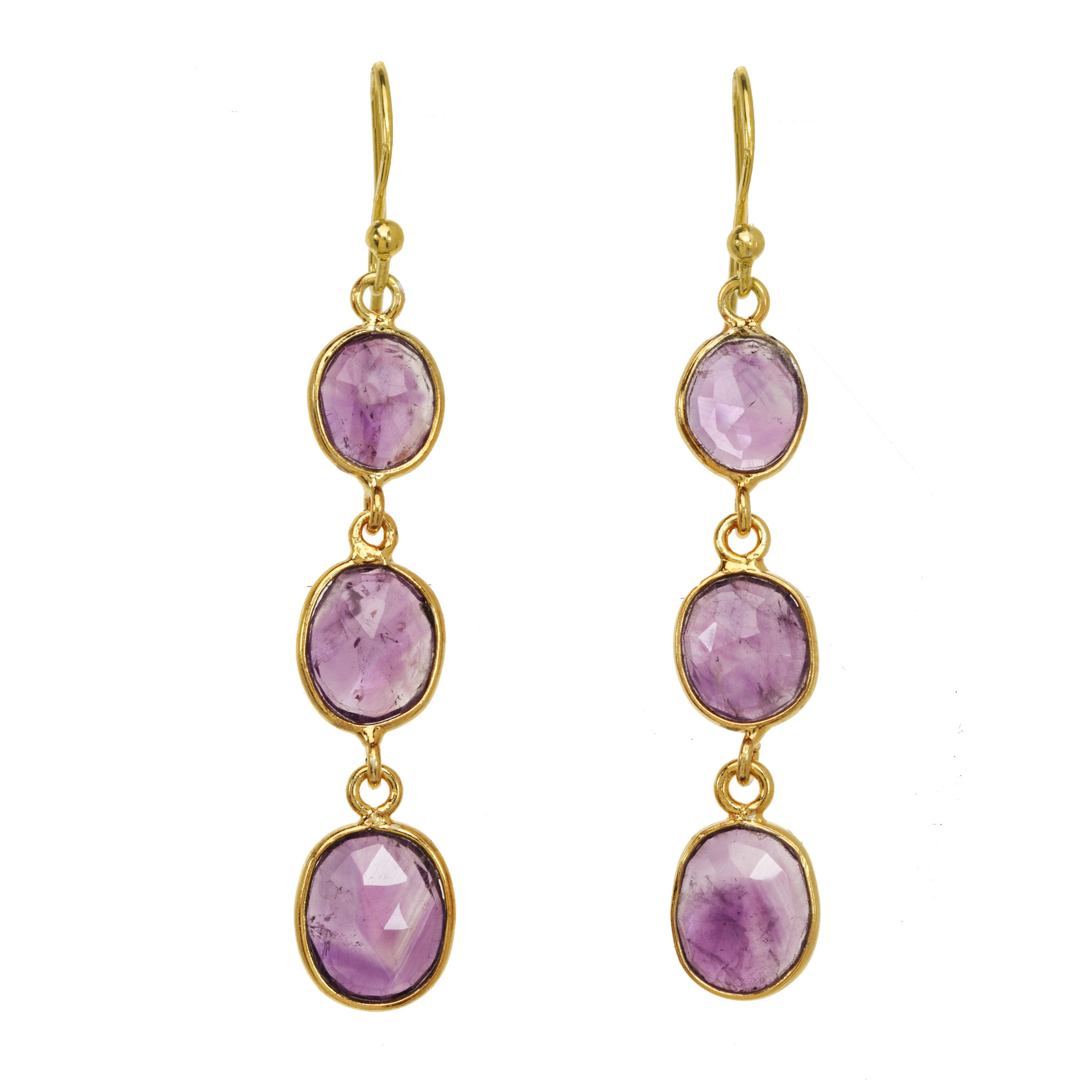 Lita Amethyst Drop Earrings, Purple Lita Amethyst Drop Earrings, Purple