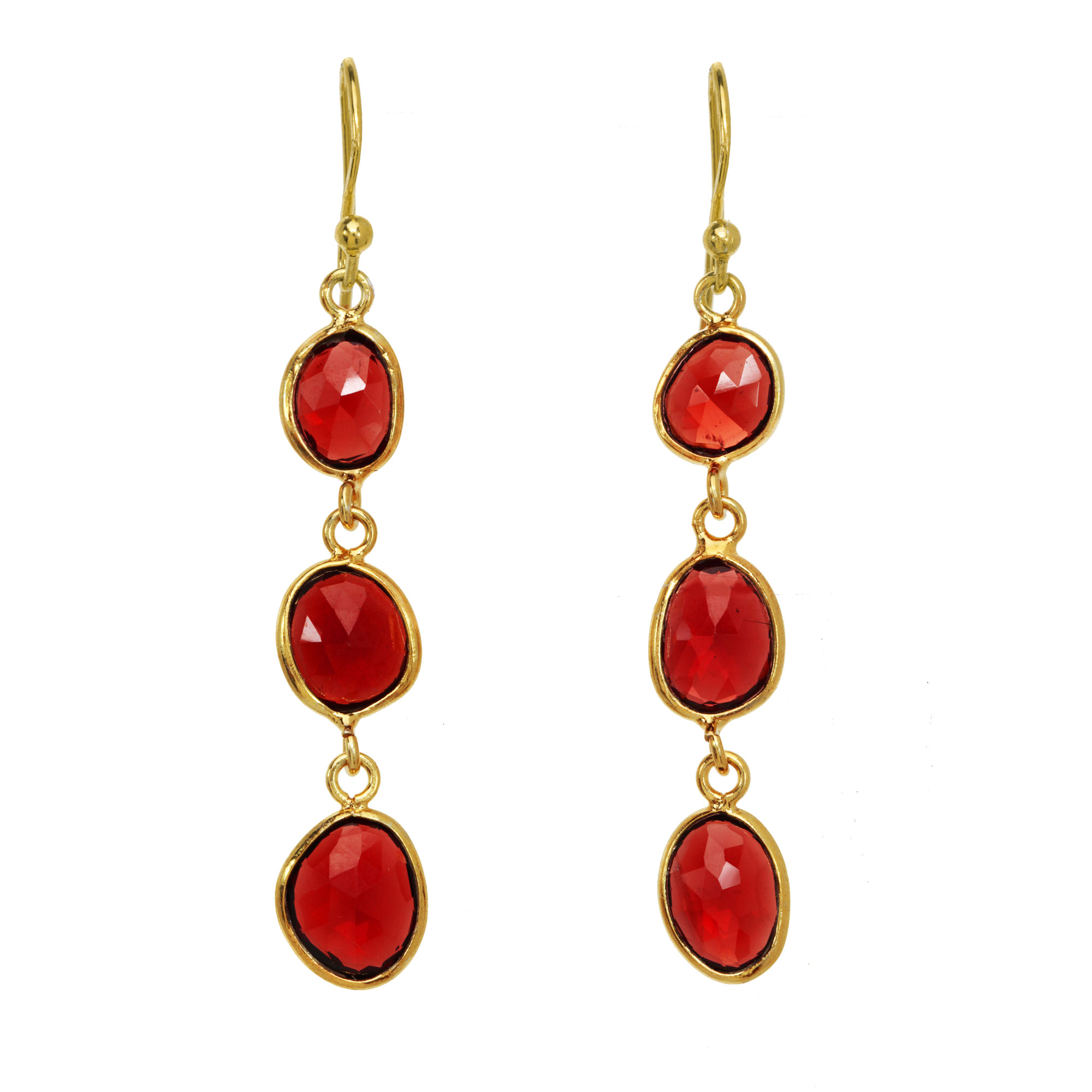 Lita Garnet Drop Earrings, Red Lita Garnet Drop Earrings, Red