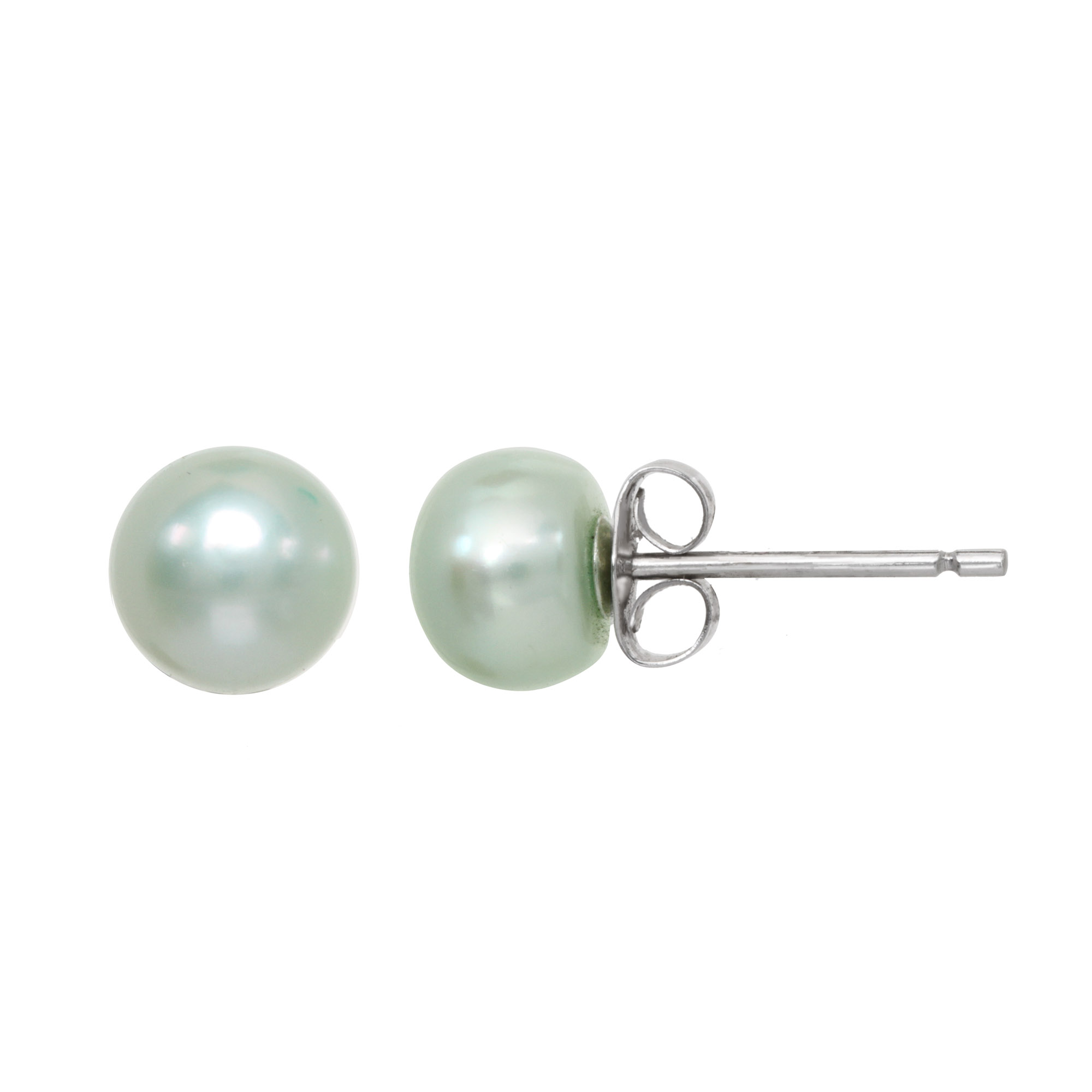 Lita Light Mint Green Color Pearl Stud Earrings Lita Light Mint Green Color Pearl Stud Earrings
