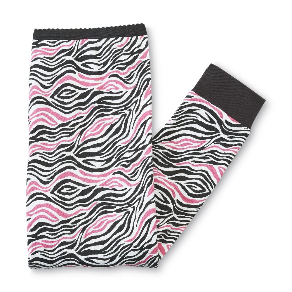Joe Boxer Women's Waffle-Knit Thermal Pants - Zebra Print
