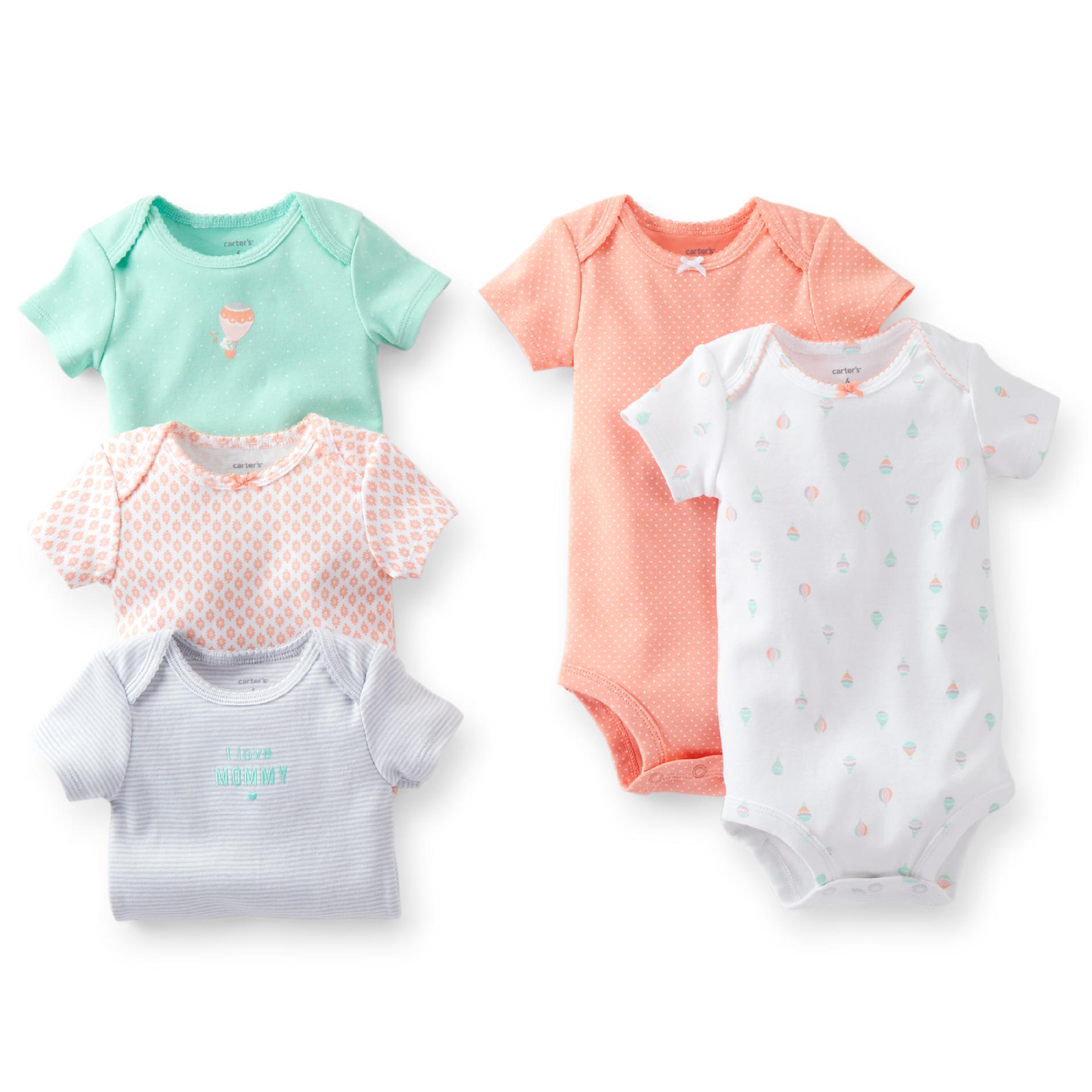 Carter's Newborn & Infant Girl's 5-pack 'I Love Mommy' Bodysuits