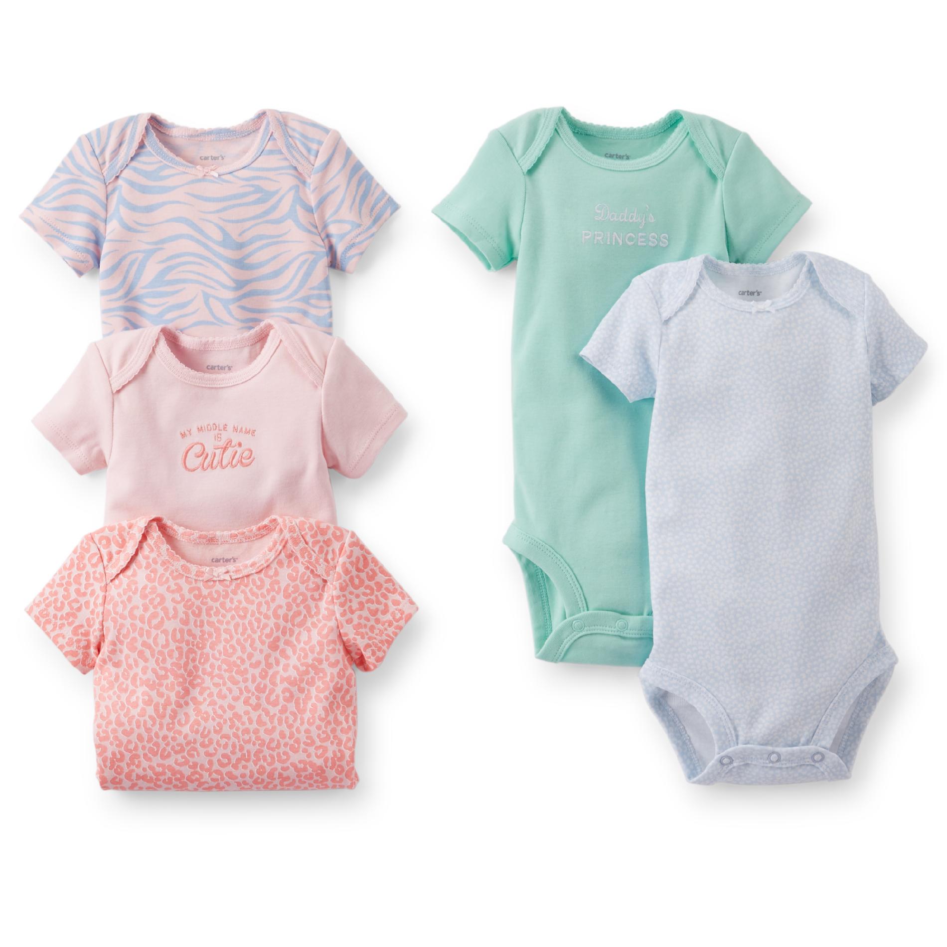 Carter's Newborn & Infant Girl's 5-pack Animal Print Bodysuits