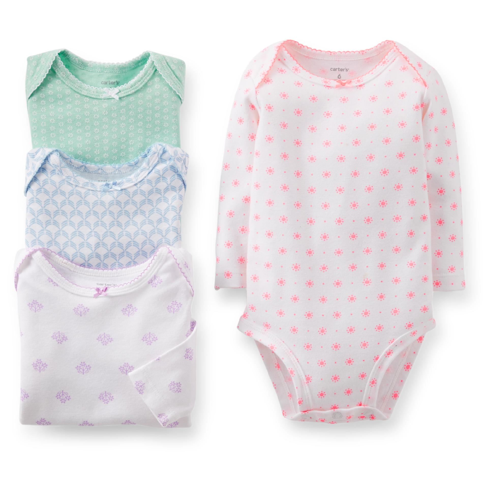 Carter's Newborn & Infant Girl's 4-pack Long Sleeved Bodysuits