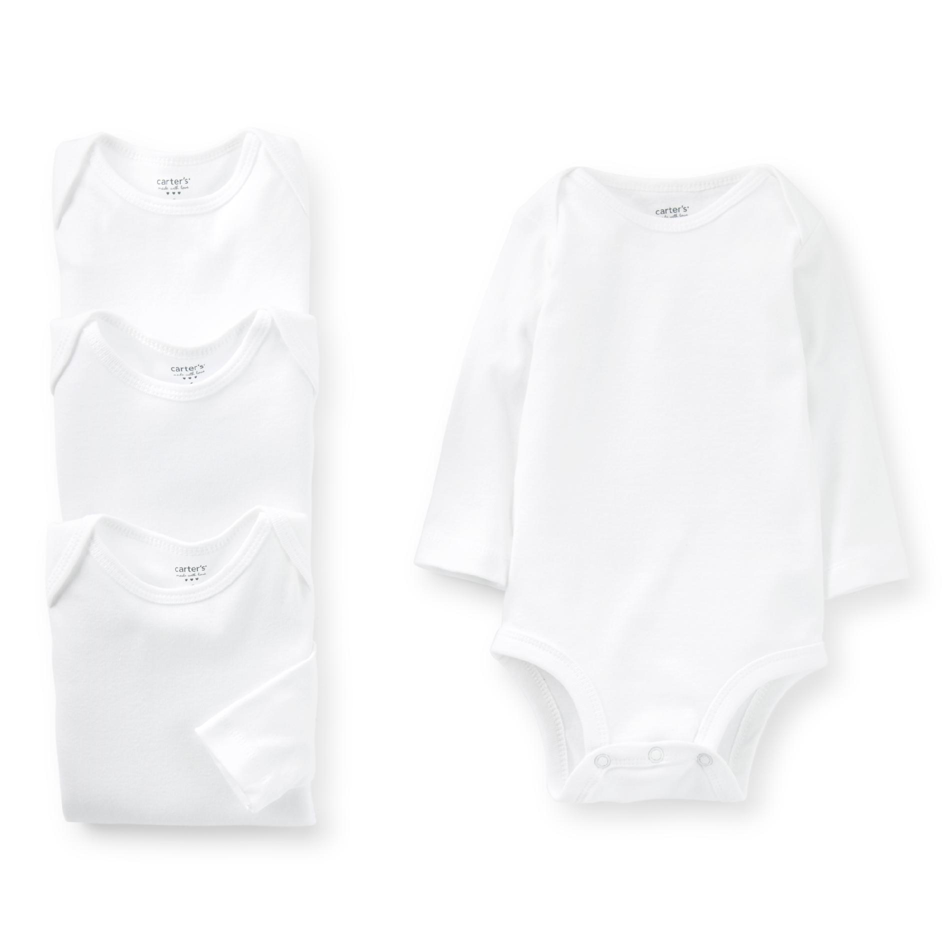 Carter's Newborn & Infant 4-pack White Long Sleeved Bodysuits