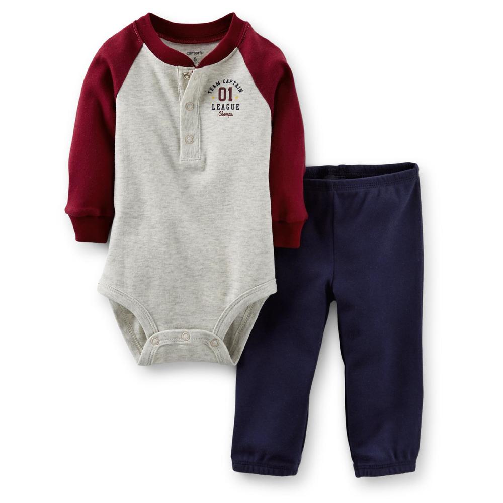 Carter's Newborn & Infant Boy's Henley Bodysuit & Sweatpants - Team Captain