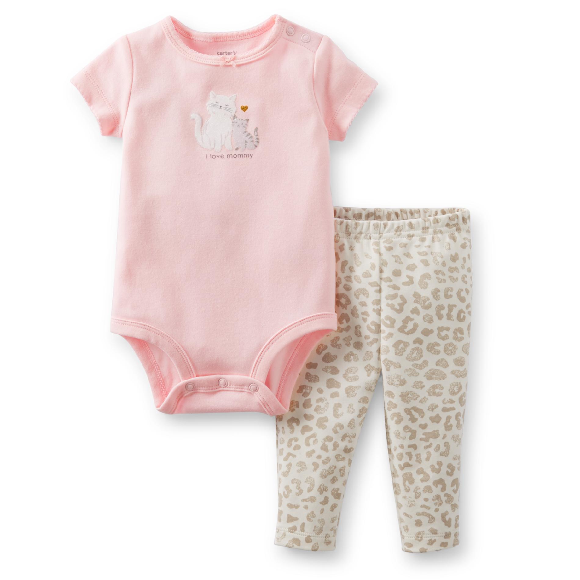 Carter's Newborn & Infant Girl's Bodysuit & Leggings - I Love Mommy Cats