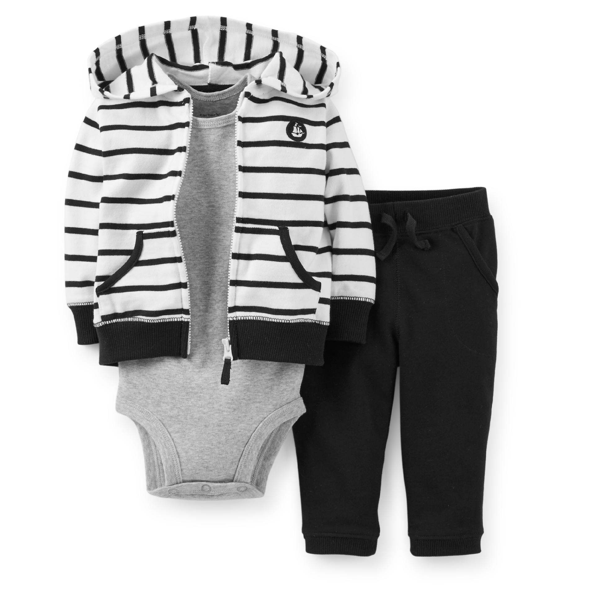 Carter's Newborn & Infant Boy's Hoodie Jacket  Bodysuit & Sweatpants