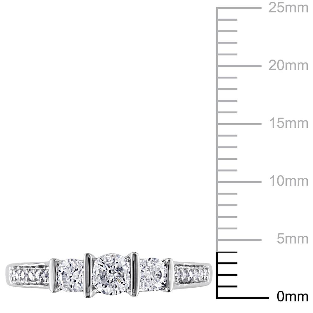 10k White Gold 0.52 CTTW Diamond Three Stone Ring