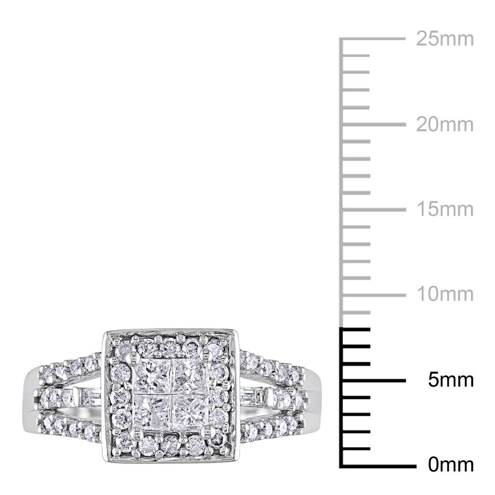 10k White Gold 0.53 CTTW Diamond Engagement Ring