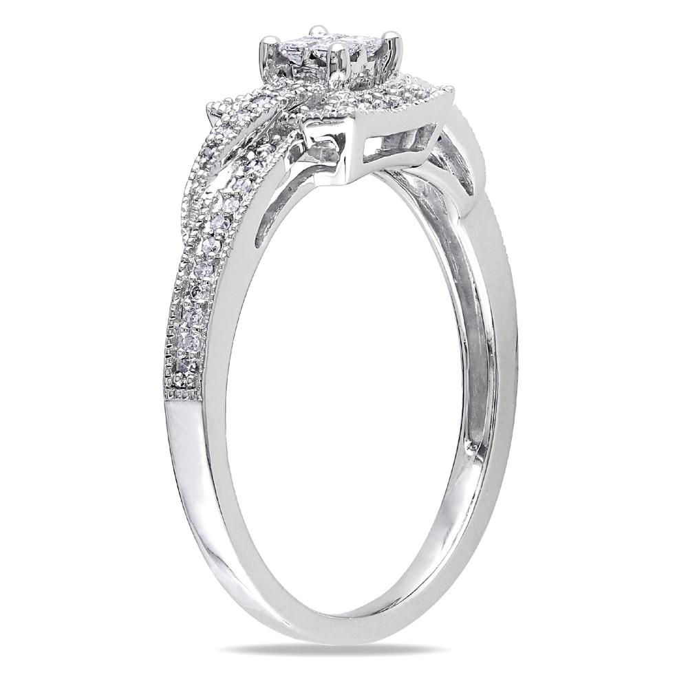 10k White Gold 0.25 CTTW Diamond Engagement Ring