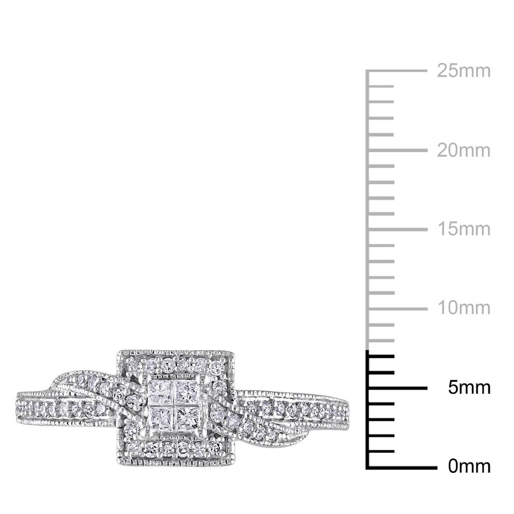 10k White Gold 0.25 CTTW Diamond Engagement Ring