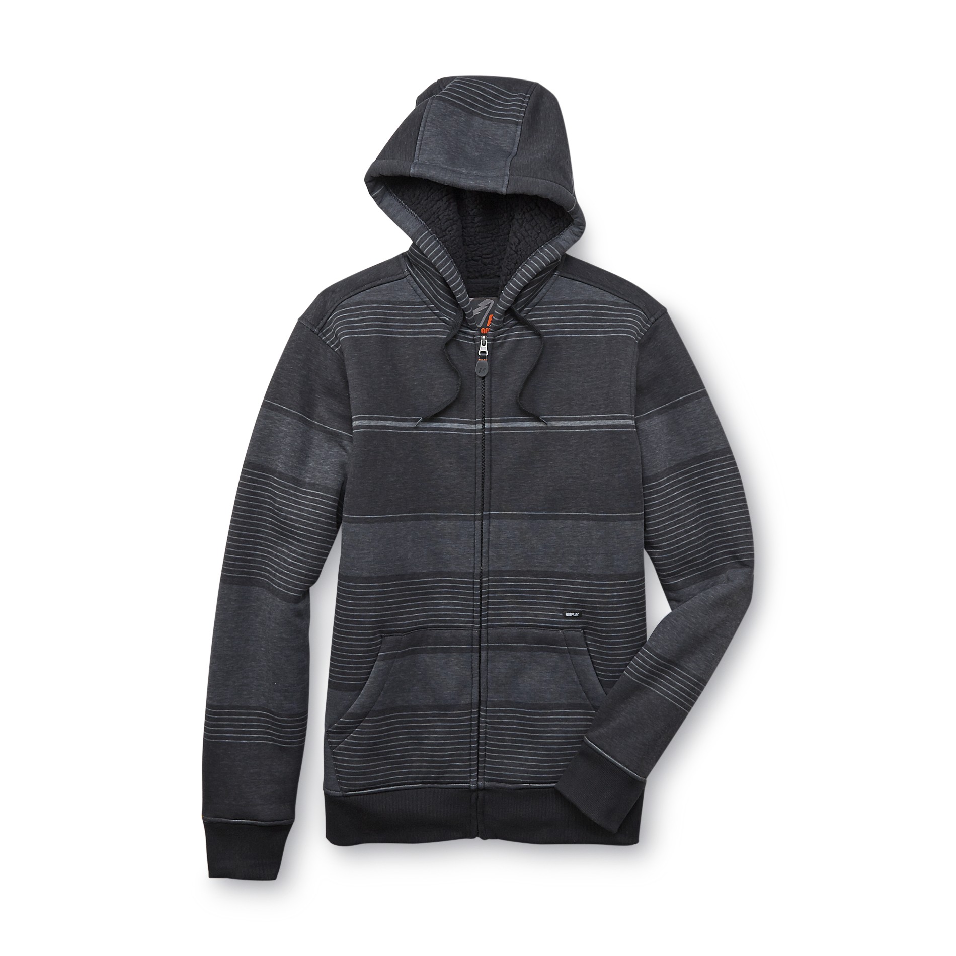 Amplify Young Men's Sherpa Hoodie Jacket - Striped