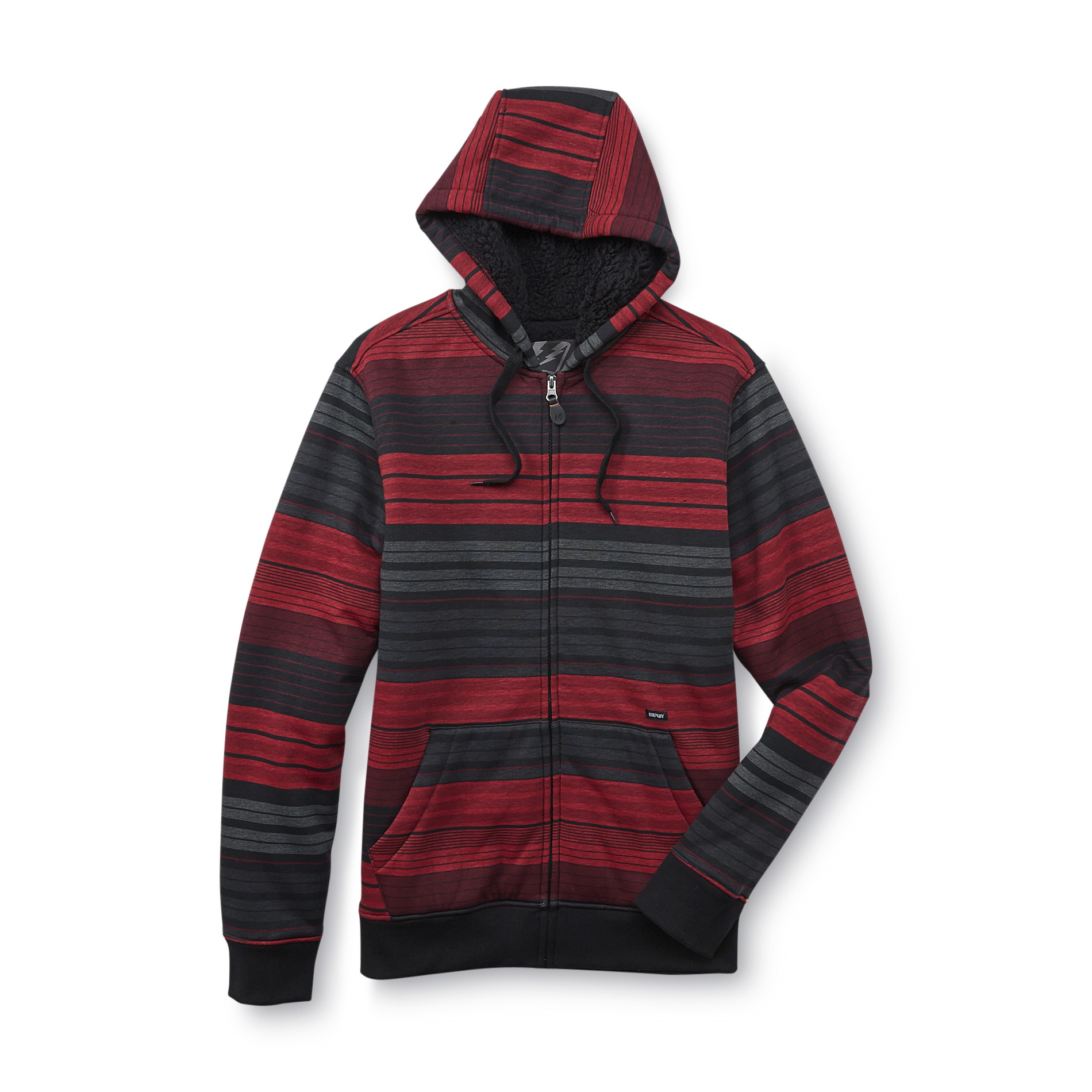 Amplify Young Men's Sherpa Hoodie Jacket - Striped