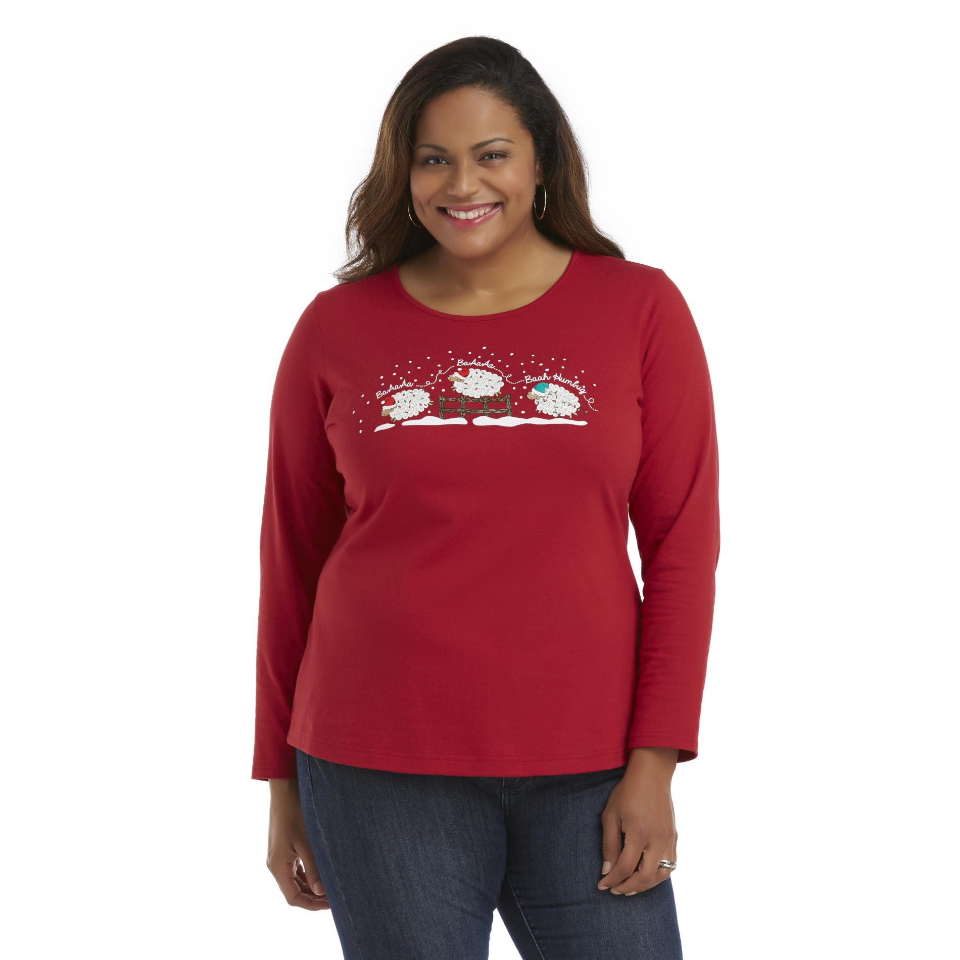 Holiday Editions Women's Plus Holiday Top - Sheep