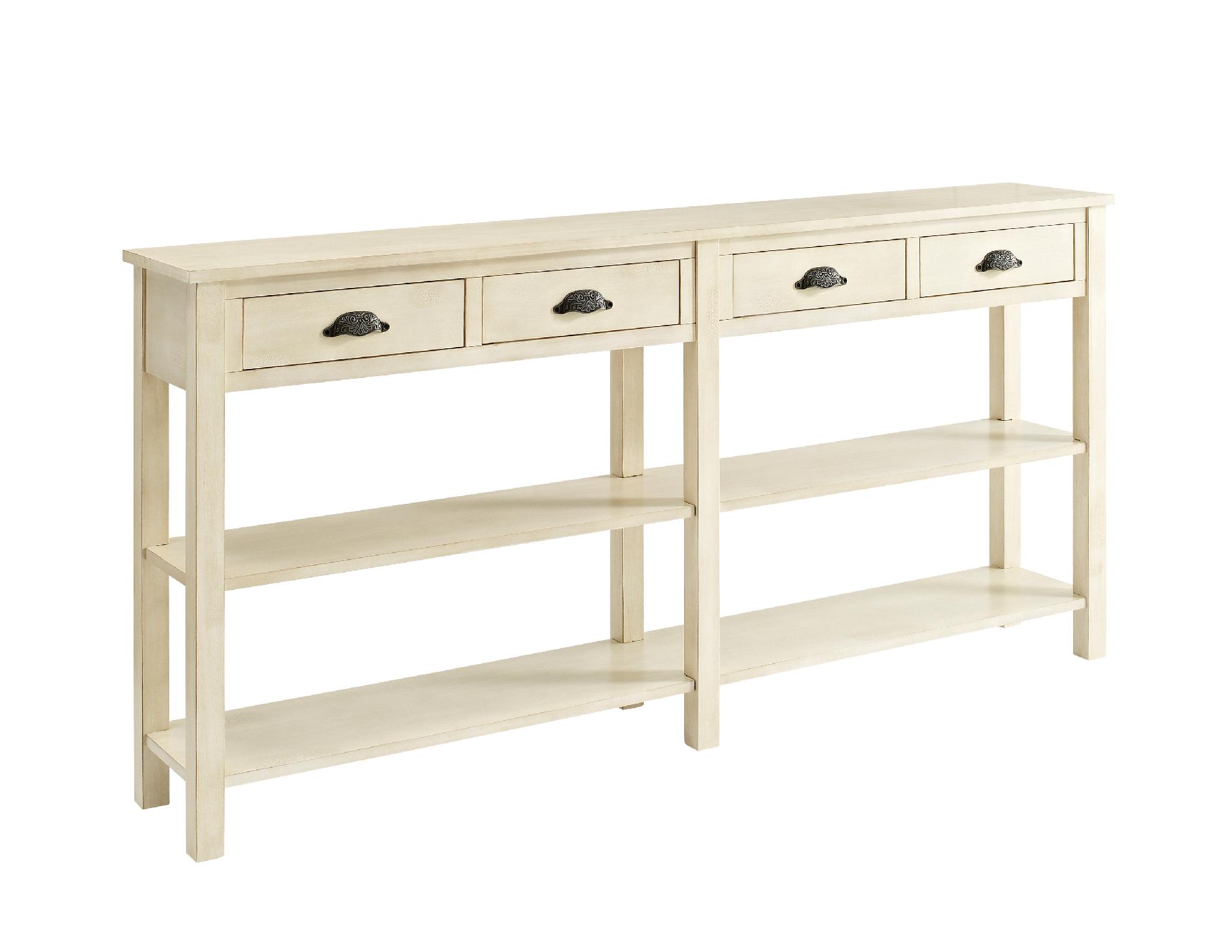 L Powell Cream Crackle Console