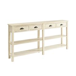 L Powell Powell Furniture Crackle Console, Cream