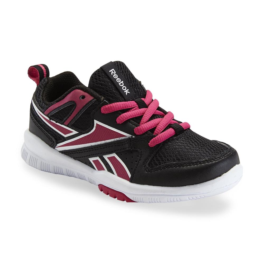 Reebok Girl's Clean Shot Black/Pink Athletic Shoe