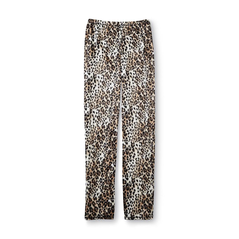 Covington Women's Fleece Pajama Shirt & Pants - Leopard Print