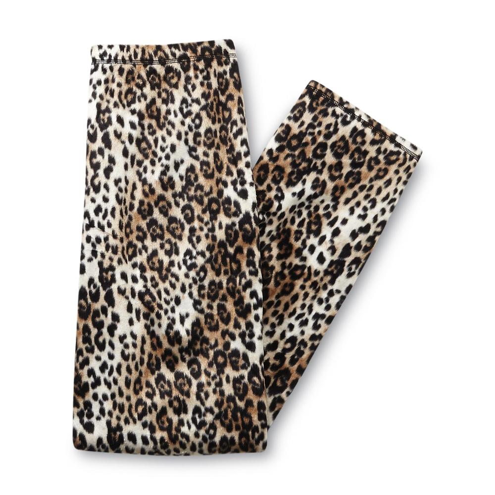 Covington Women's Fleece Pajama Shirt & Pants - Leopard Print