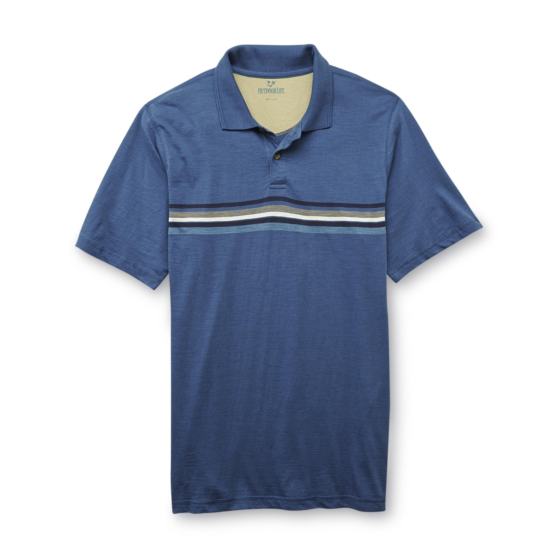 Outdoor Life Men's Big & Tall Jersey Polo Shirt - Striped