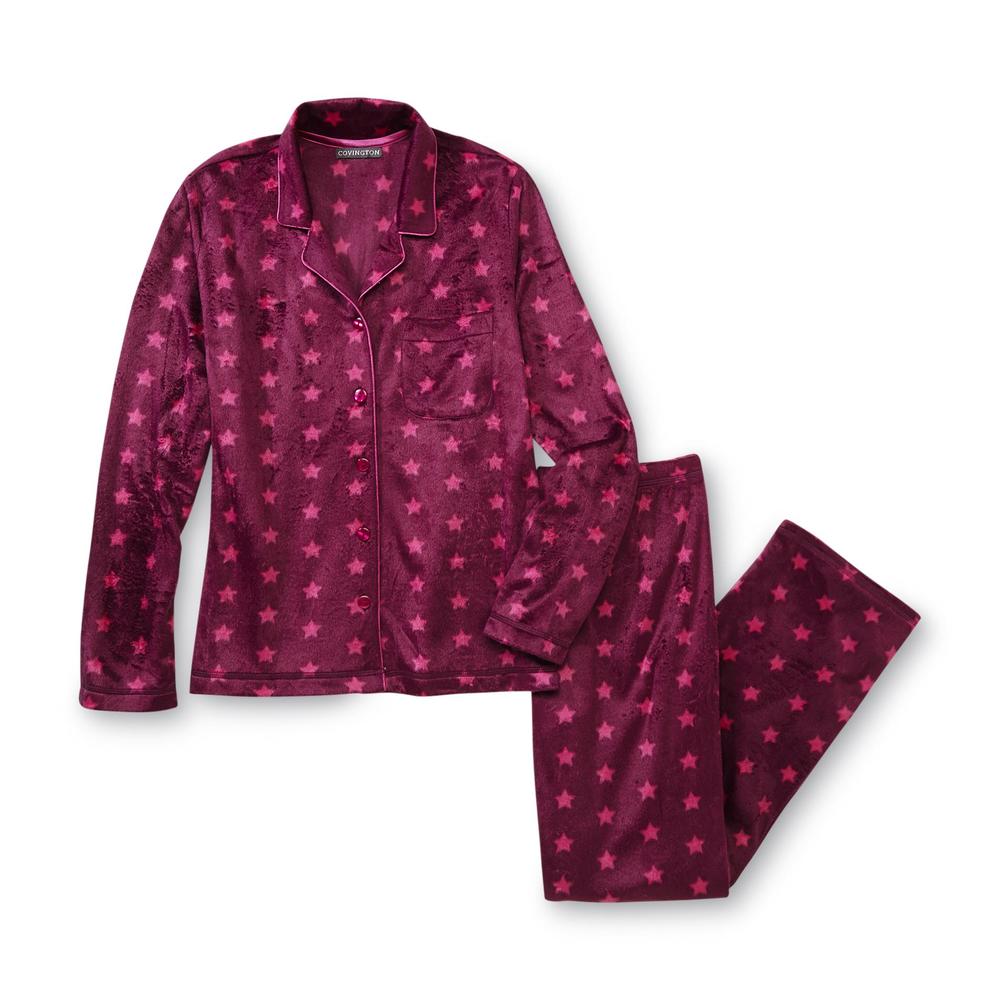 Covington Women's Fleece Pajama Shirt & Pants - Stars