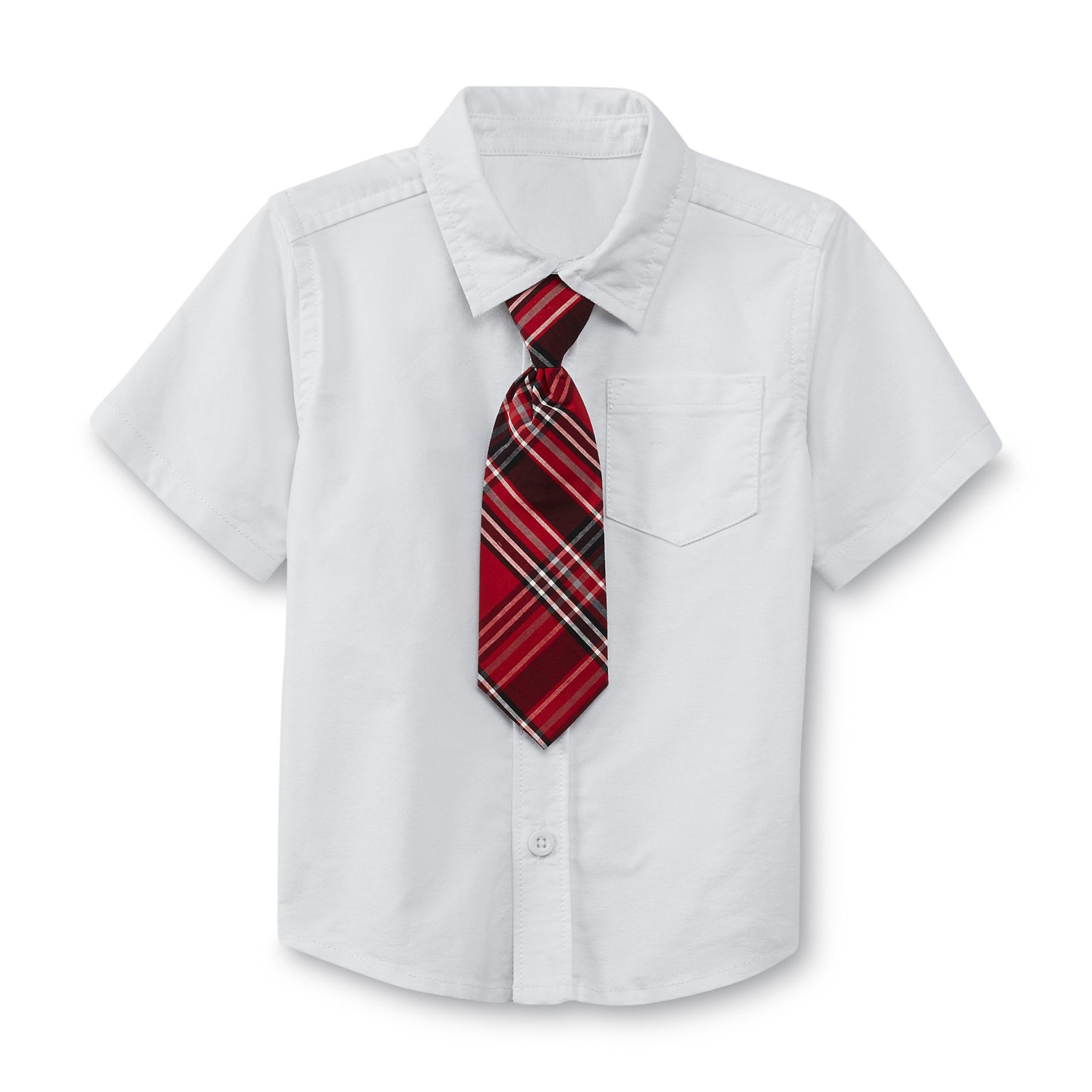 Holiday Editions Infant & Toddler Boy's Short-Sleeve Dress Shirt & Tie - Plaid