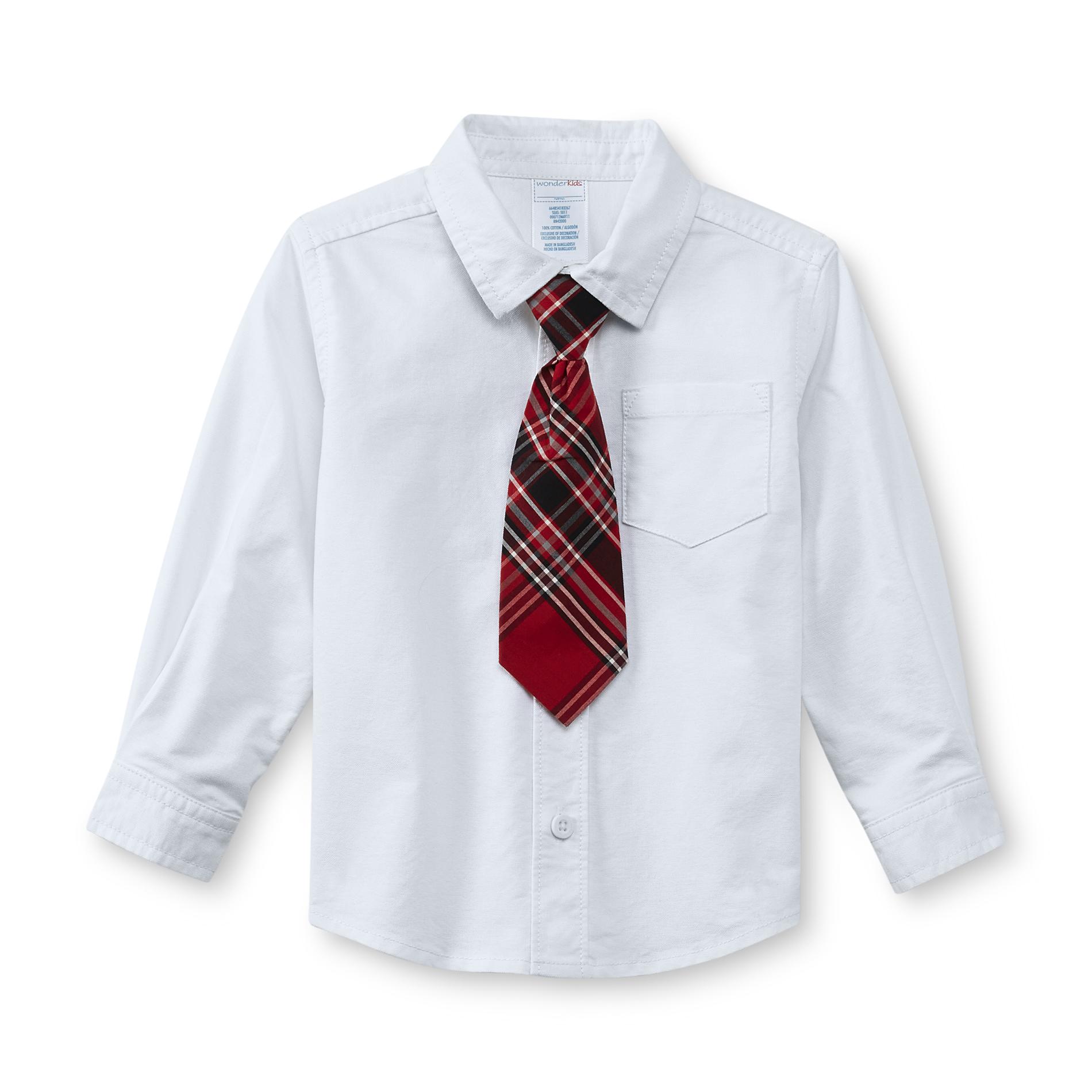Holiday Editions Infant & Toddler Boy's Dress Shirt & Tie - Plaid