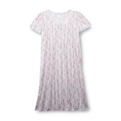Heavenly Bodies by Miss Elaine Women's Short-Sleeve Nightgown - Floral
